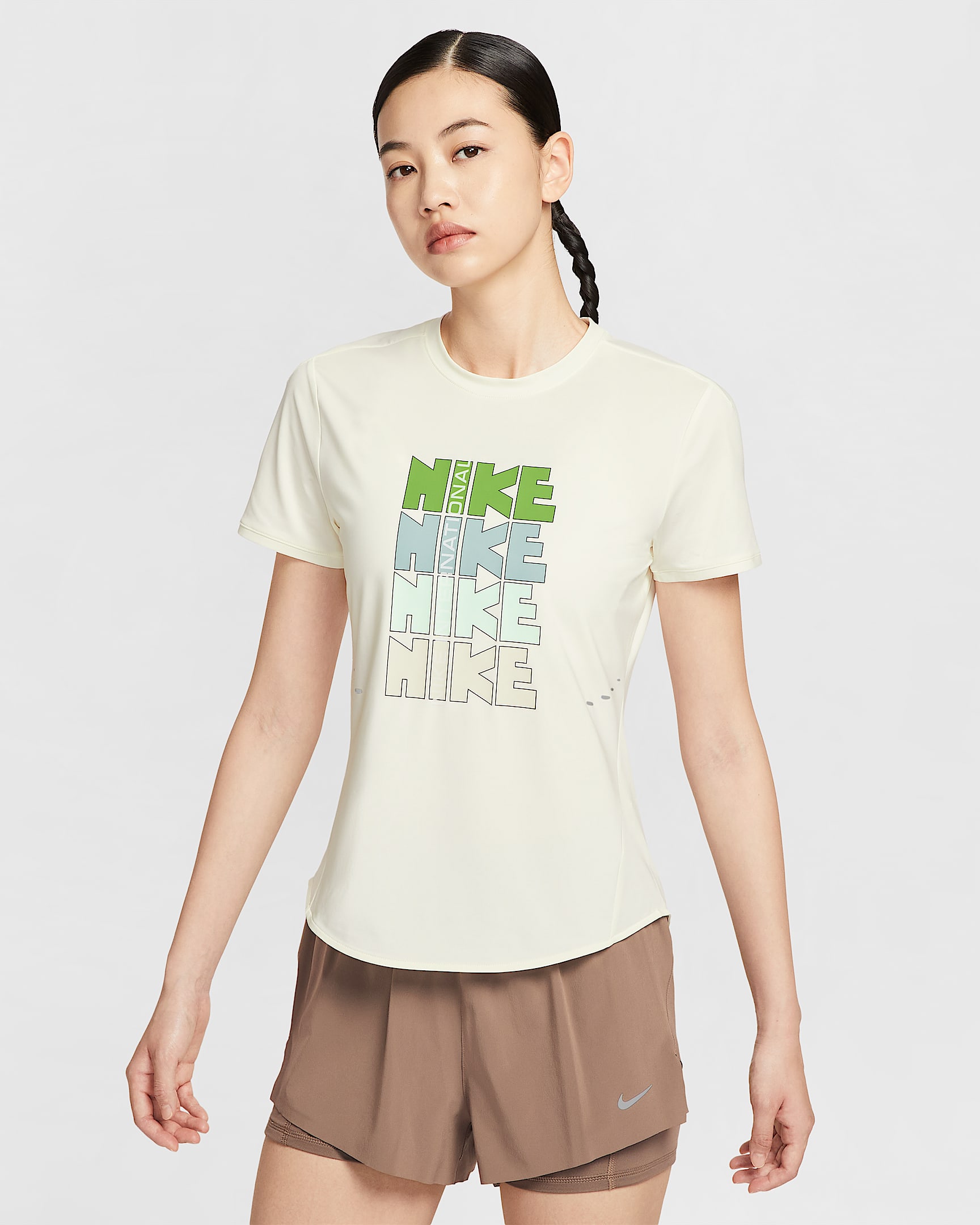 Nike Swift Dri-FIT 女子速干短袖跑步上衣 - 珍珠灰