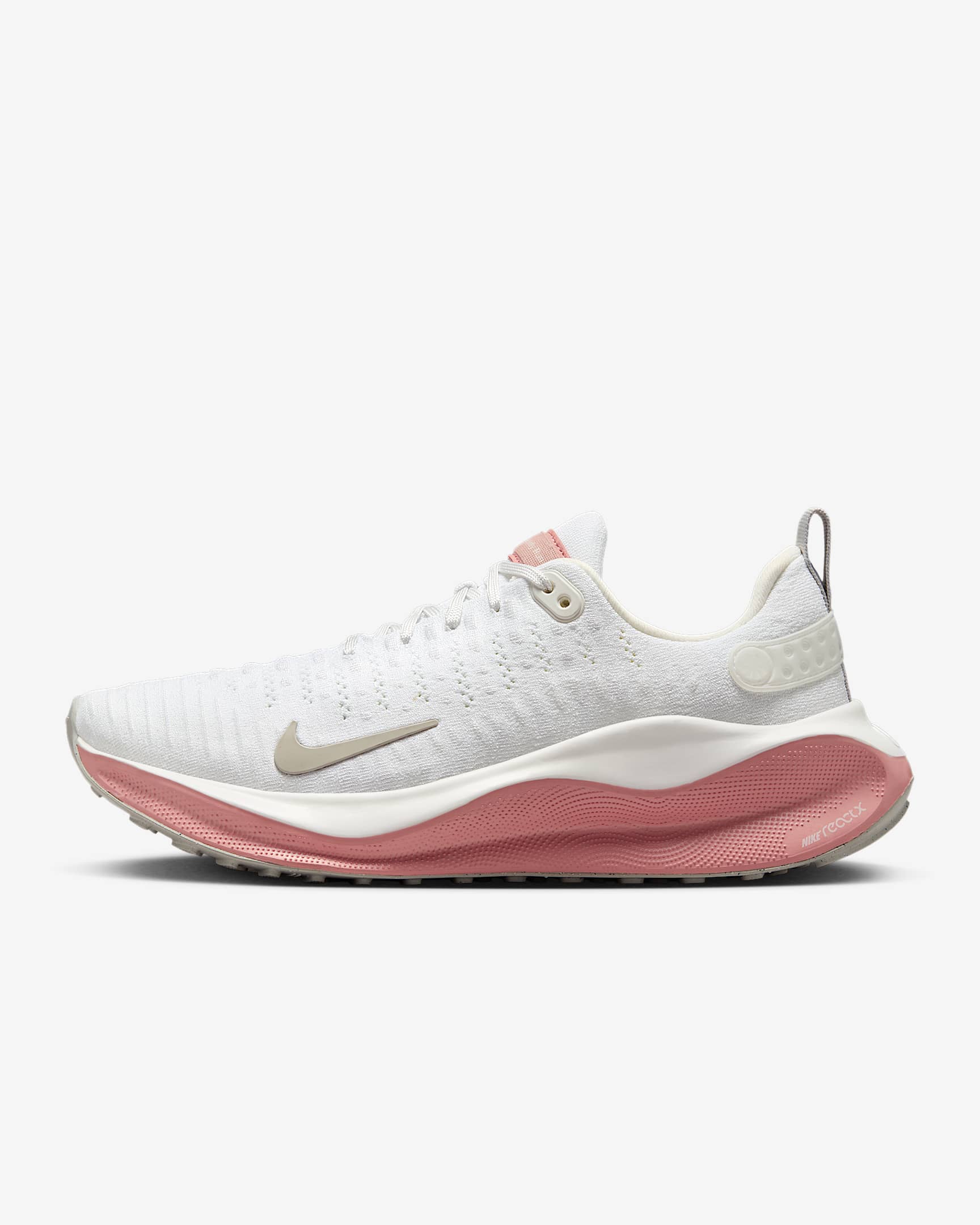 Nike InfinityRN 4 女子缓震透气公路跑步鞋 - 白色/星尘红/山峰白/浅铁矿石灰