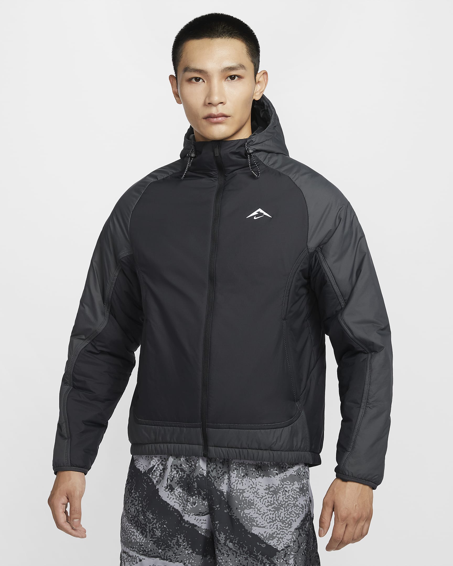 Nike Trail PrimaLoft® Therma-FIT 男子越野跑步夹克 - 黑/煤黑/山峰白