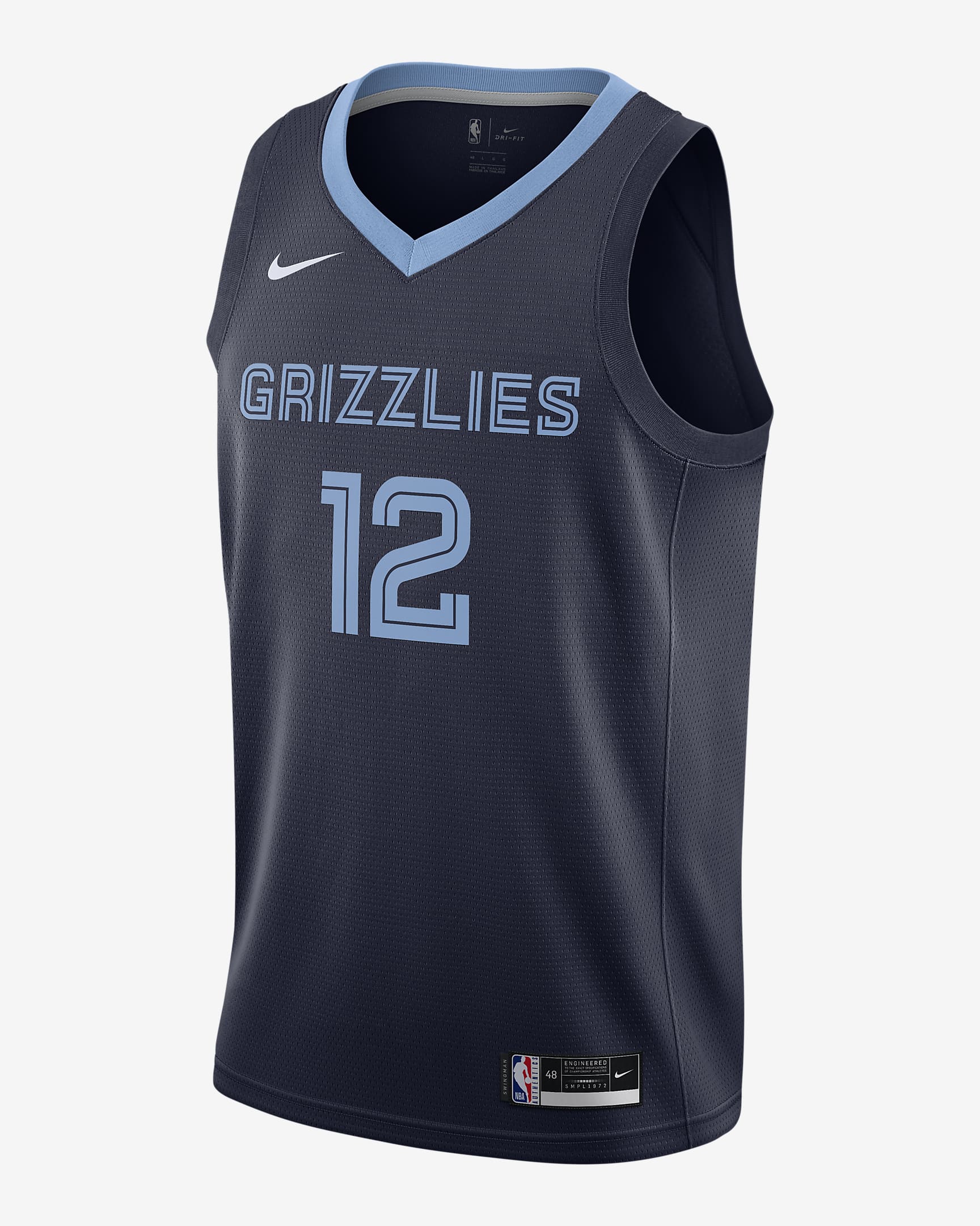 2020 赛季孟菲斯灰熊队 (Ja Morant) Icon Edition Nike NBA Swingman Jersey 男子球衣 - 大学深蓝/浅蓝/阿马里洛黄