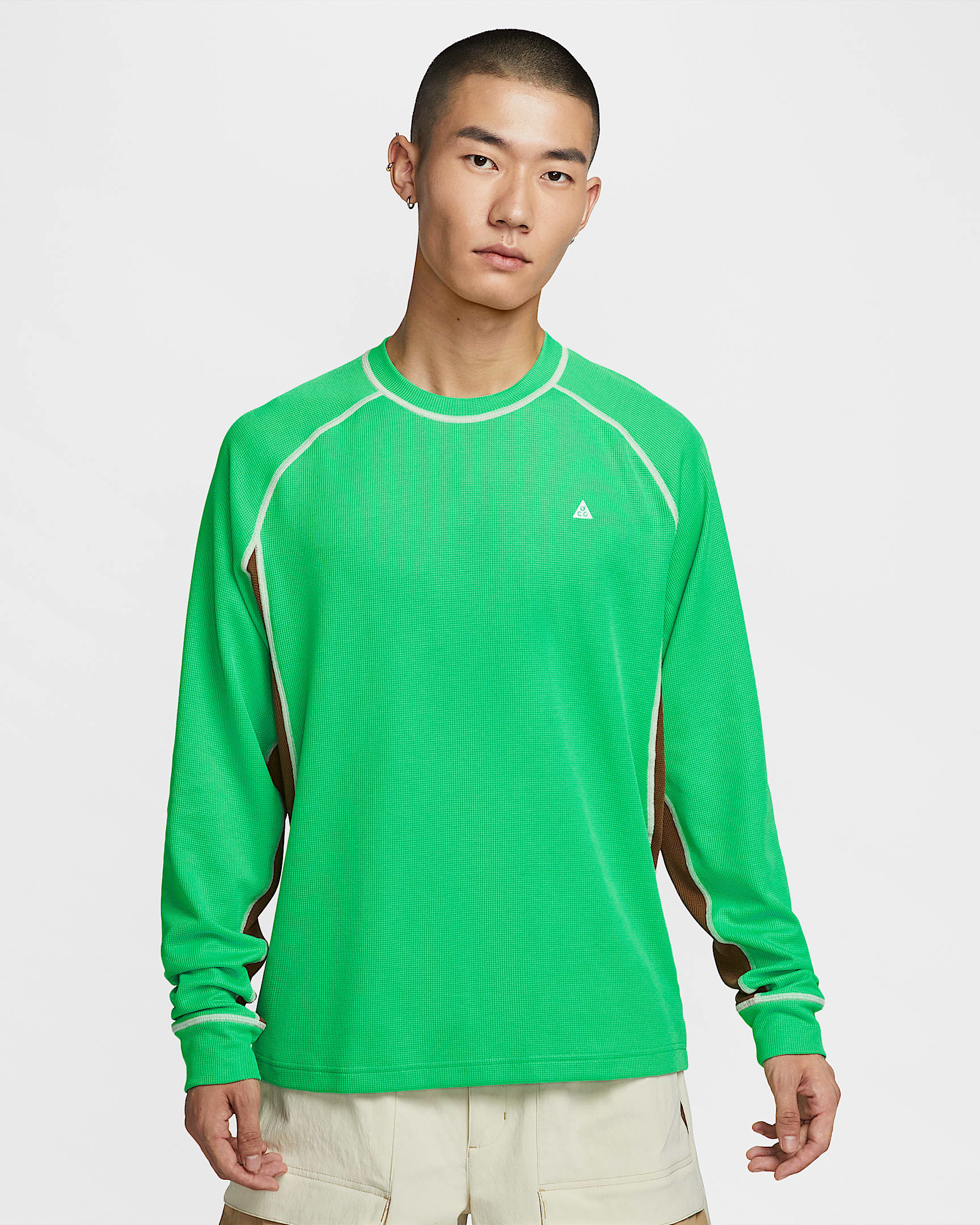 Nike ACG "Chinati" Dri-FIT ADV 男子速干防晒长袖上衣 - 惊喜绿/苔木棕色/浅卡其/山峰白