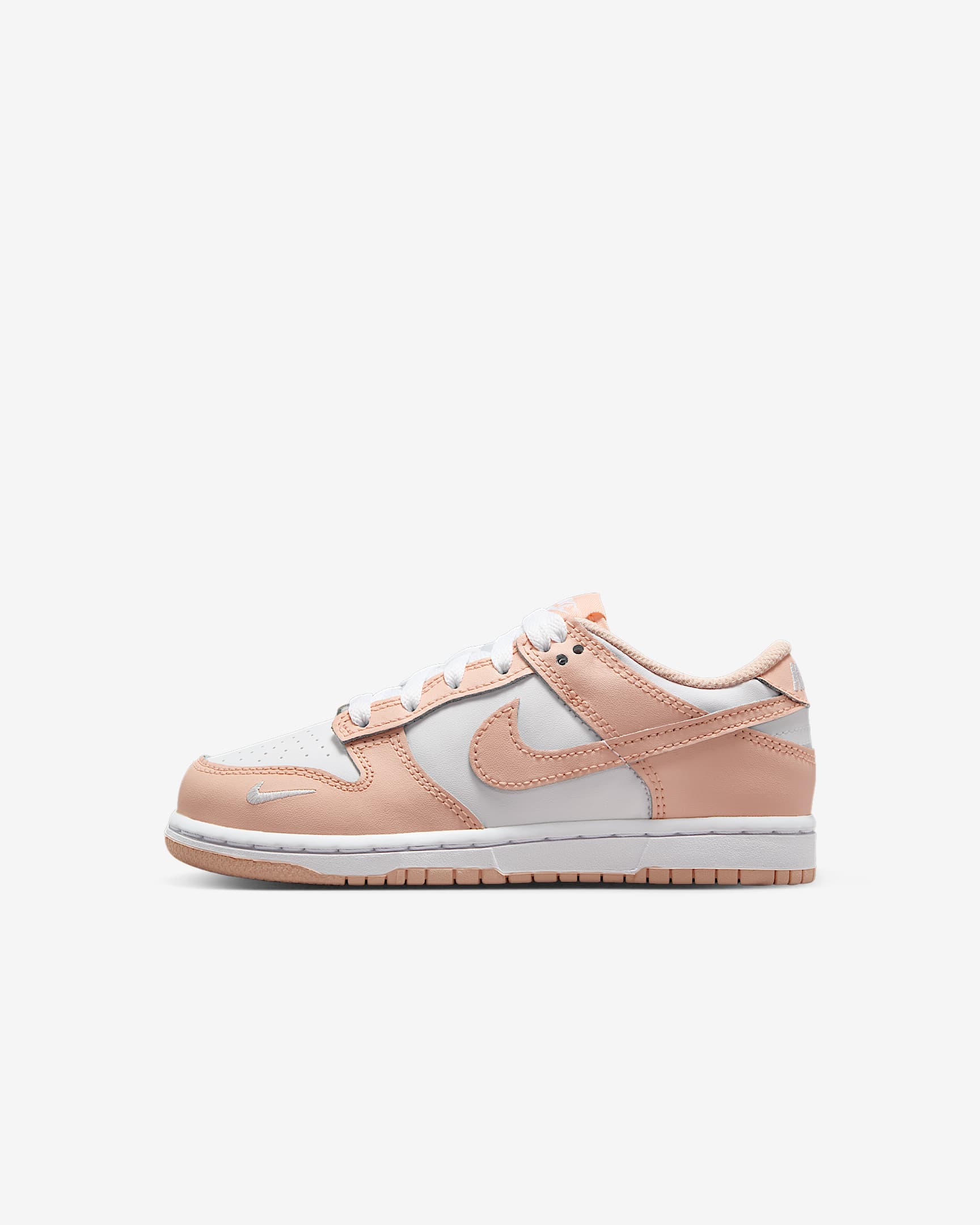 Nike Dunk Low 幼童运动鞋 - 白色/水洗珊瑚红