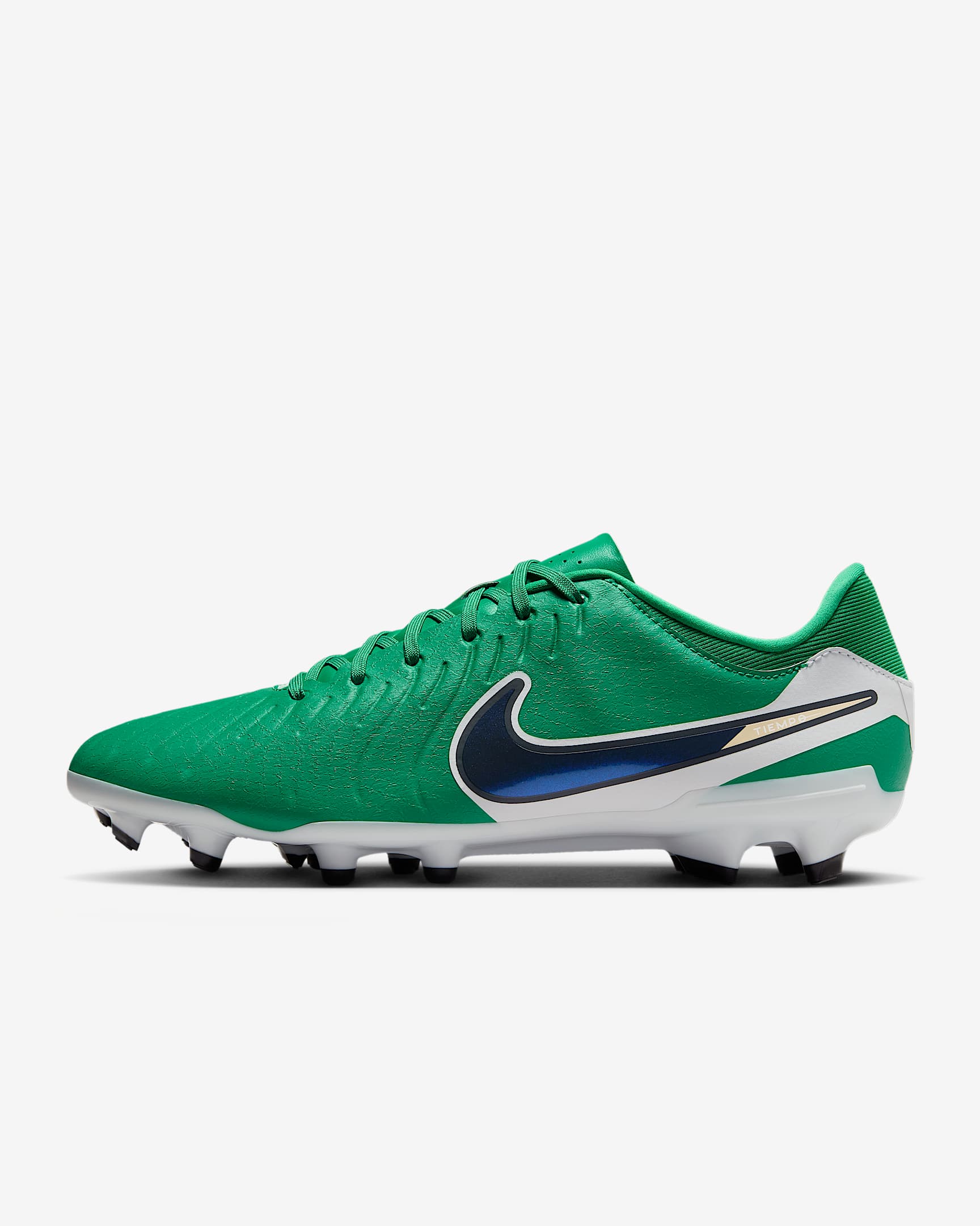 Nike Tiempo Legend 10 Academy LV8 耐克传奇系列男/女天然硬质草地低帮足球鞋 - 体育场绿/暗蓝黑