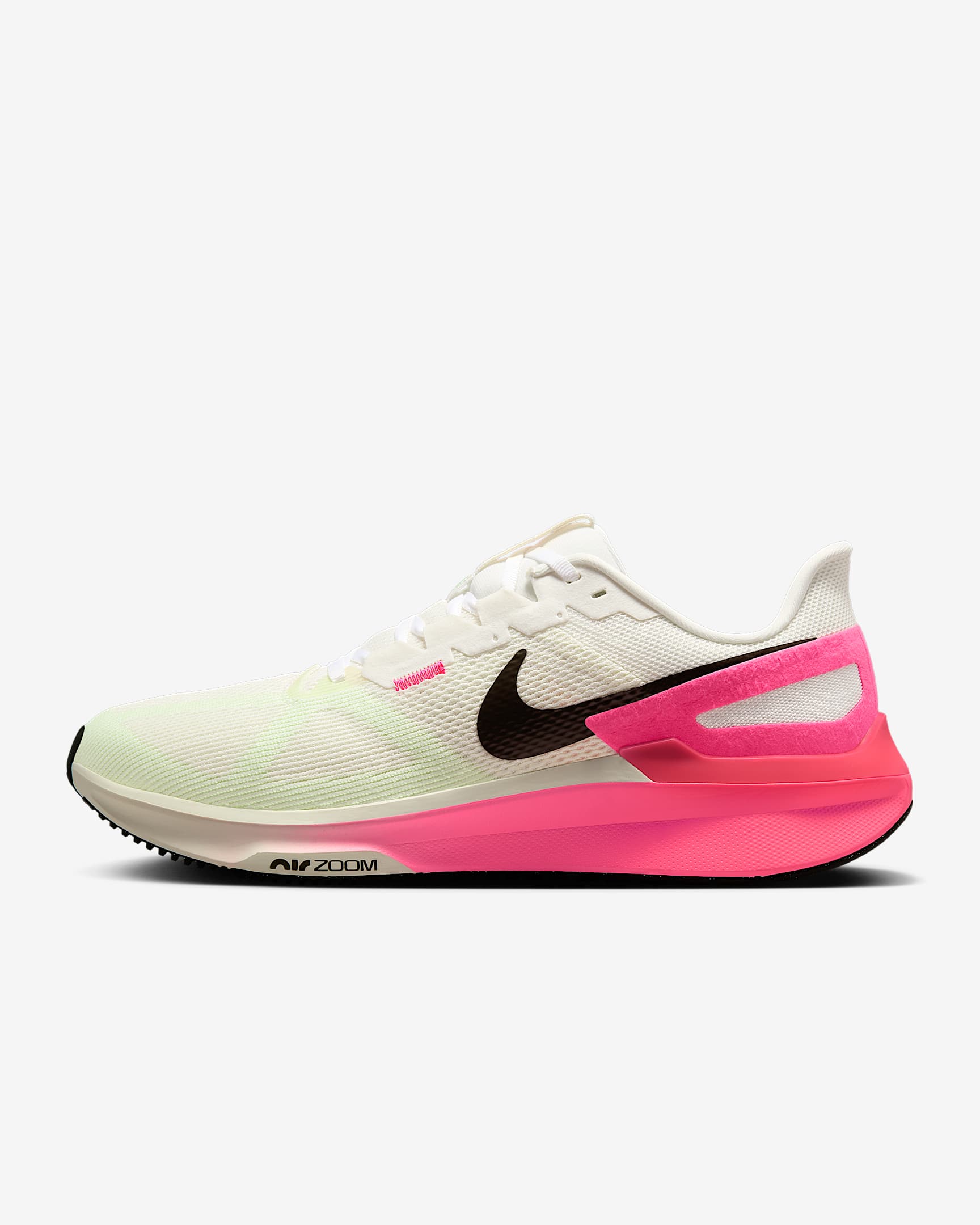 Nike Structure 25 耐克稳程男子公路跑步鞋 - 帆白/透明粉/亮深红/红杉绿