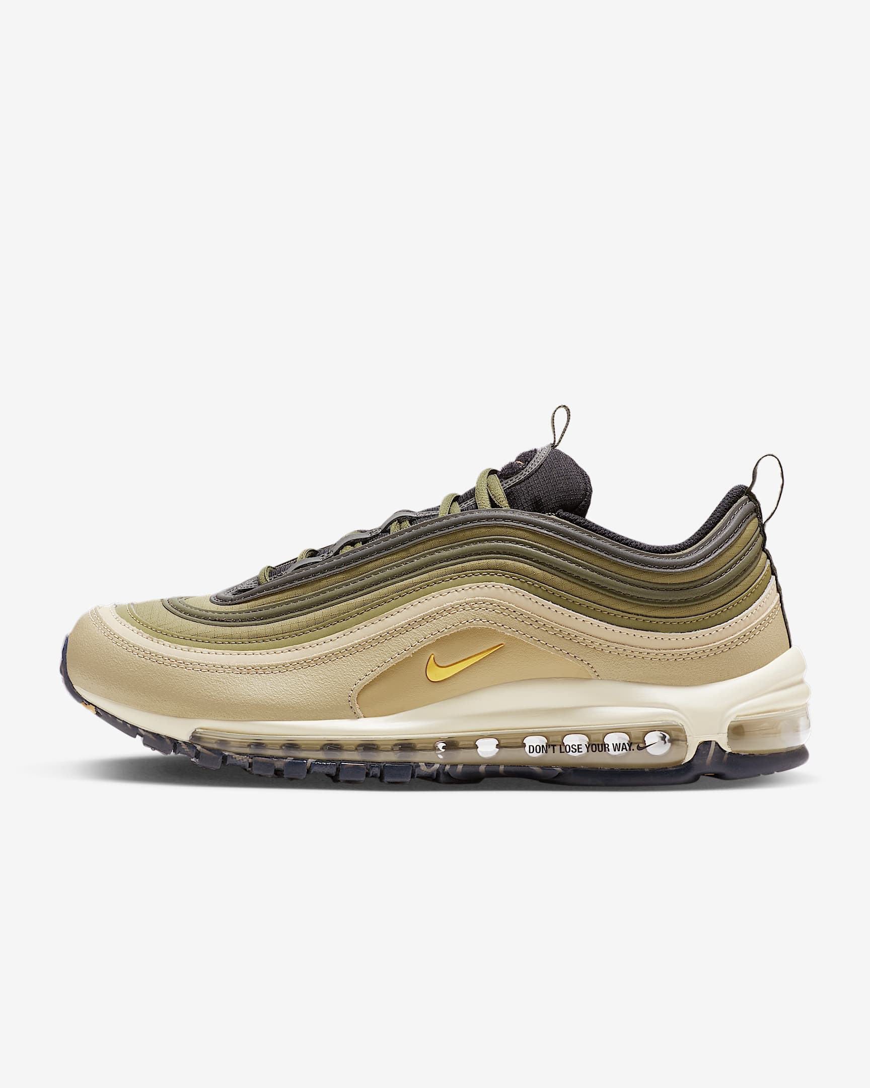 Nike Air Max 97 男子运动鞋 - 圣绿/化石灰/黑/金属色