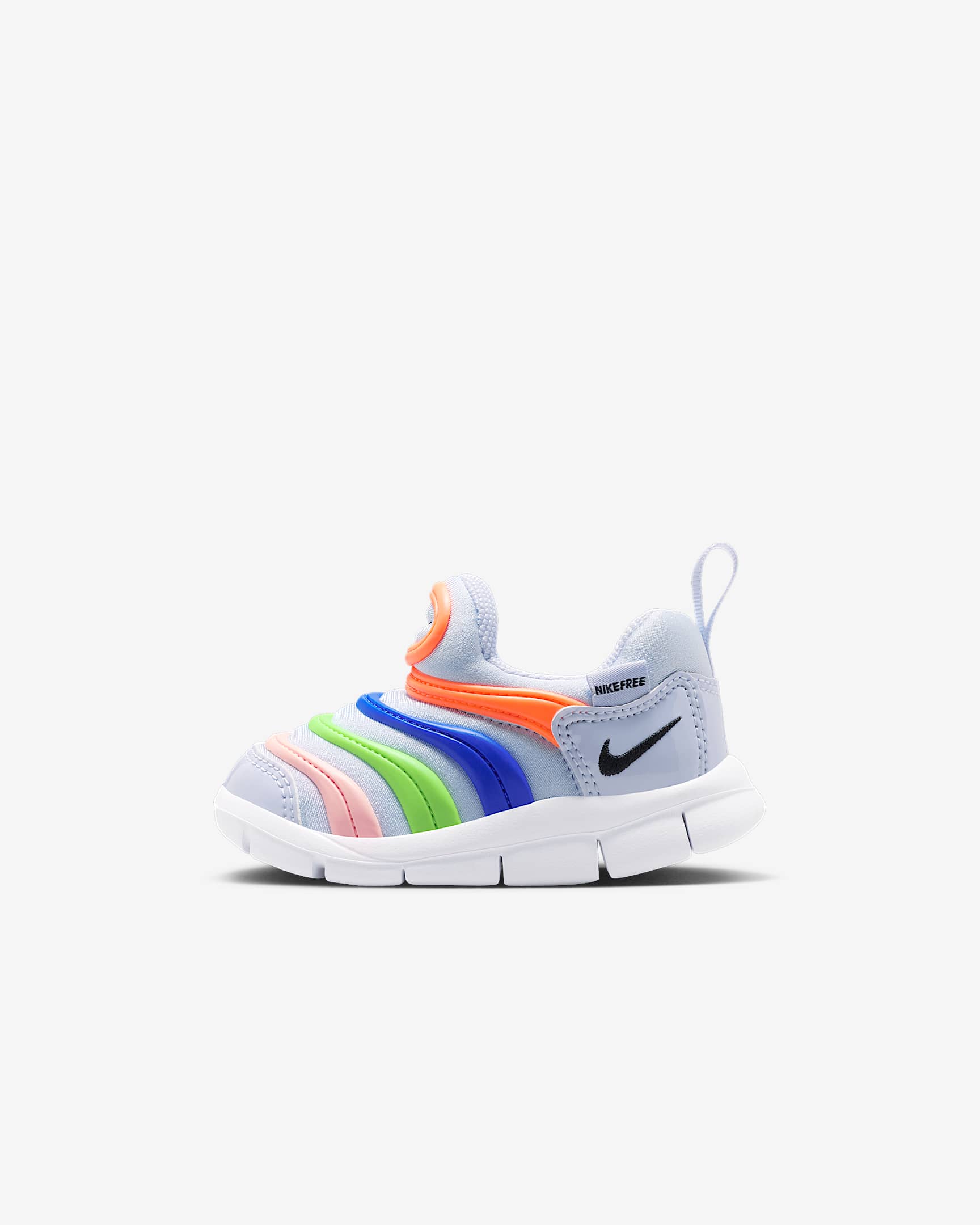Nike Dynamo Free 耐克毛毛虫婴童易穿脱运动鞋 - 幻影/荷兰橙/赛车蓝/黑