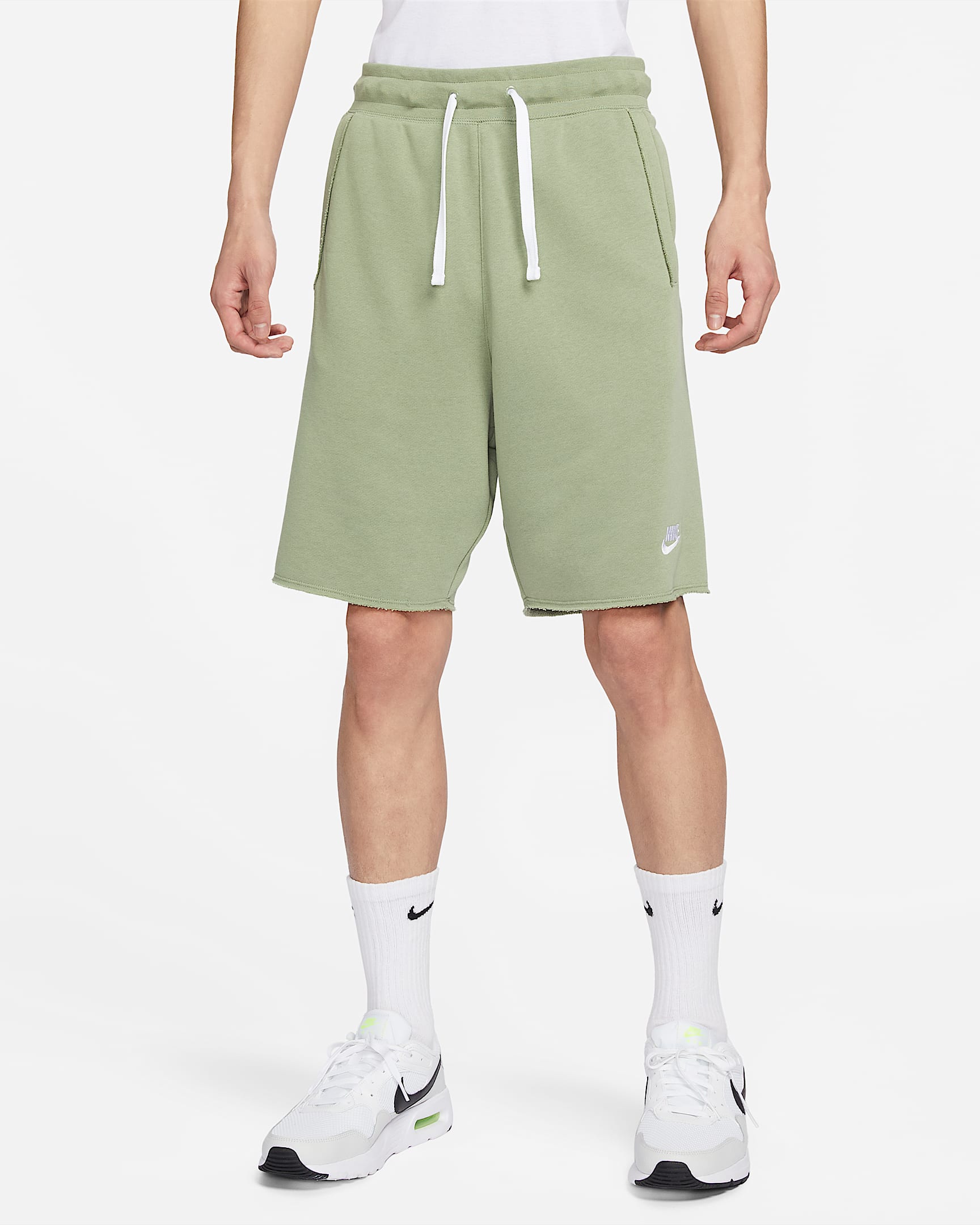 Nike Club Fleece Alumni 男子法式毛圈短裤 - 油绿/白色/白色