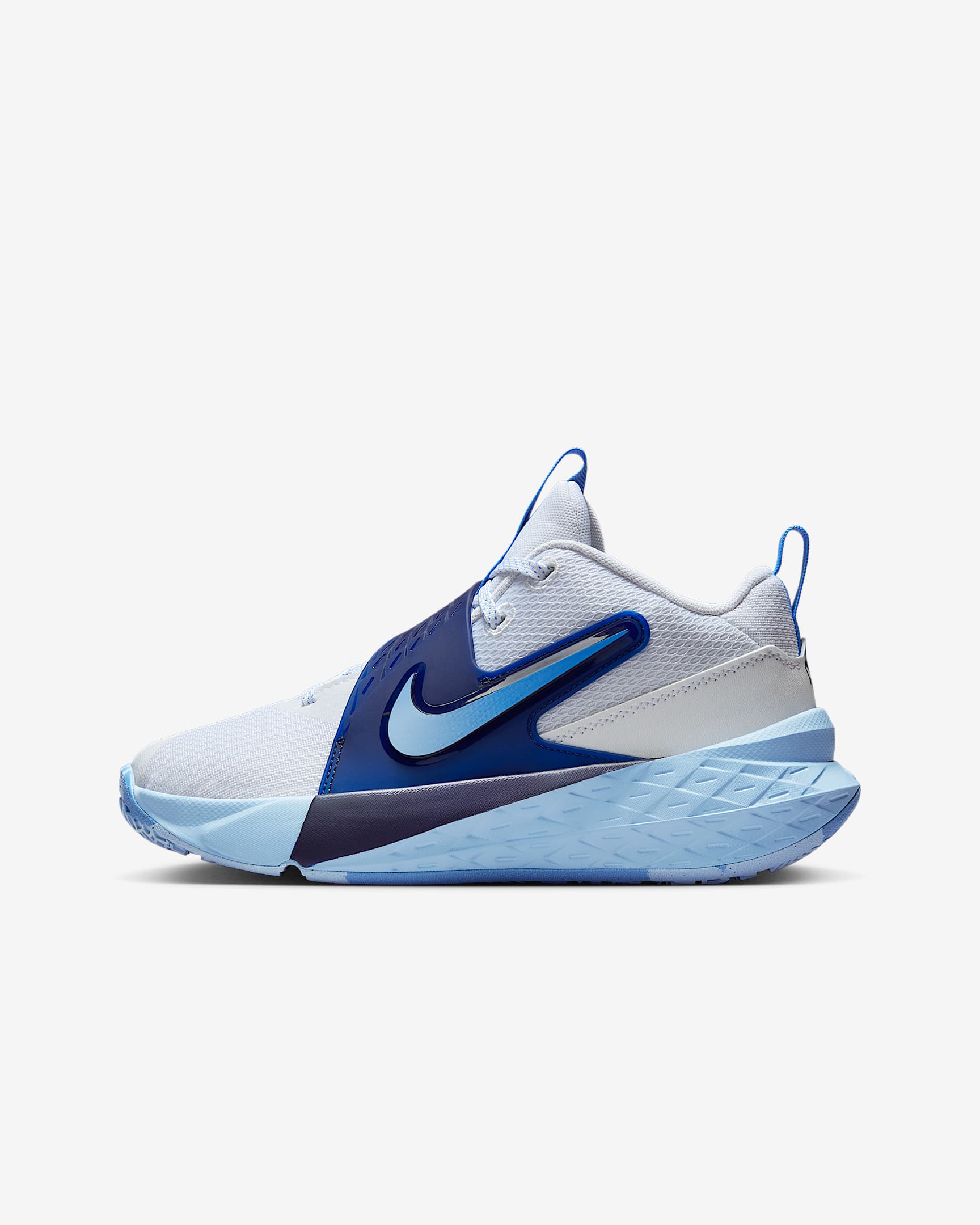 Nike Team Hustle D 12 大童篮球鞋 - 白色/心灵蓝/深藏青/大学蓝