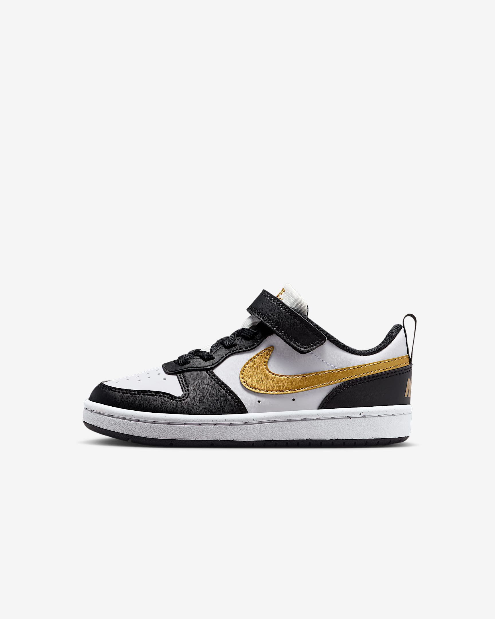 Nike Court Borough Low Recraft 耐克酷菠萝幼童运动鞋 - 黑/黑/白色/金属色