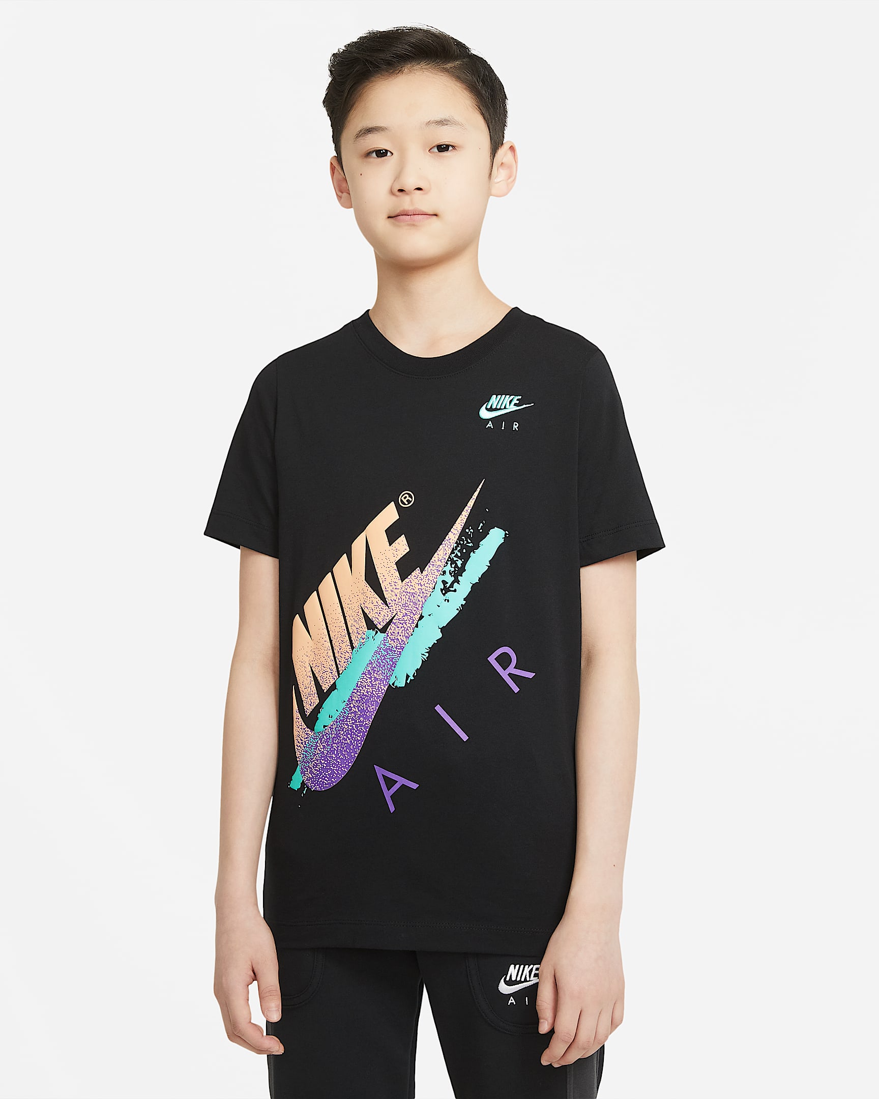 Nike Air 大童(男孩)T恤 - 黑