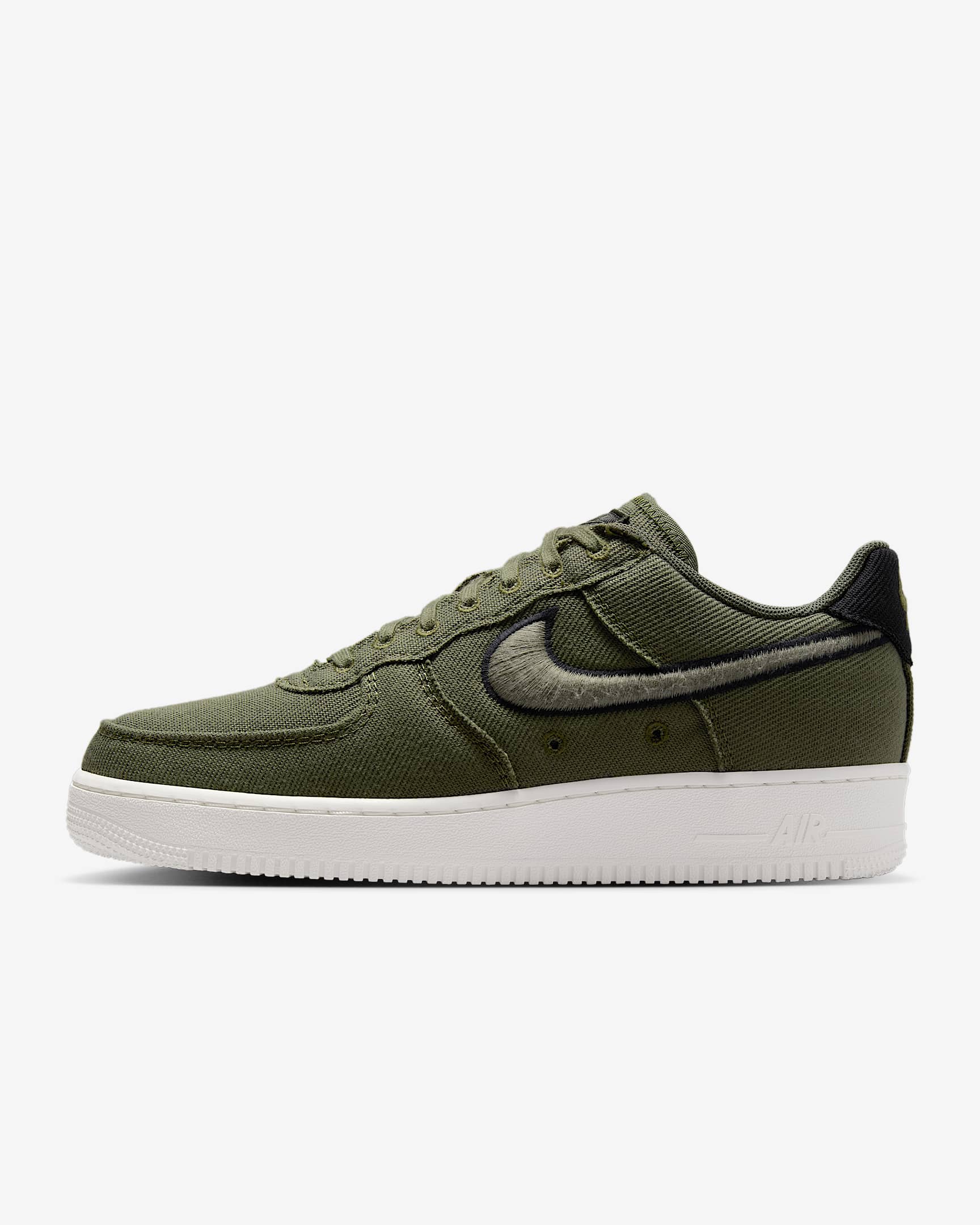 Nike Air Force 1 Low Canvas 男子空军一号运动鞋 - 军橄榄绿/幻影灰白/黑/橄榄绿