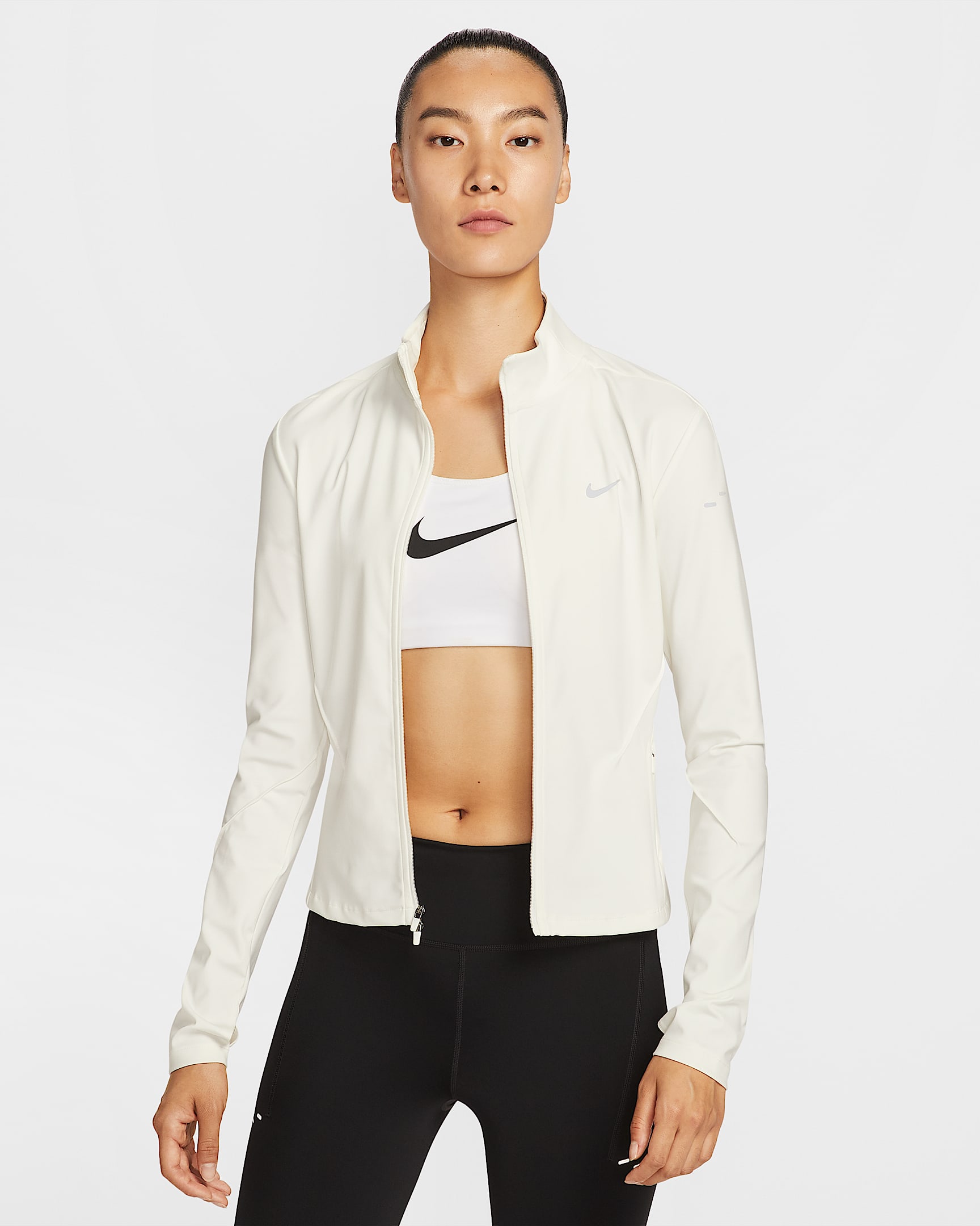 Nike Swift Dri-FIT 女子速干全长拉链开襟跑步上衣 - 帆白