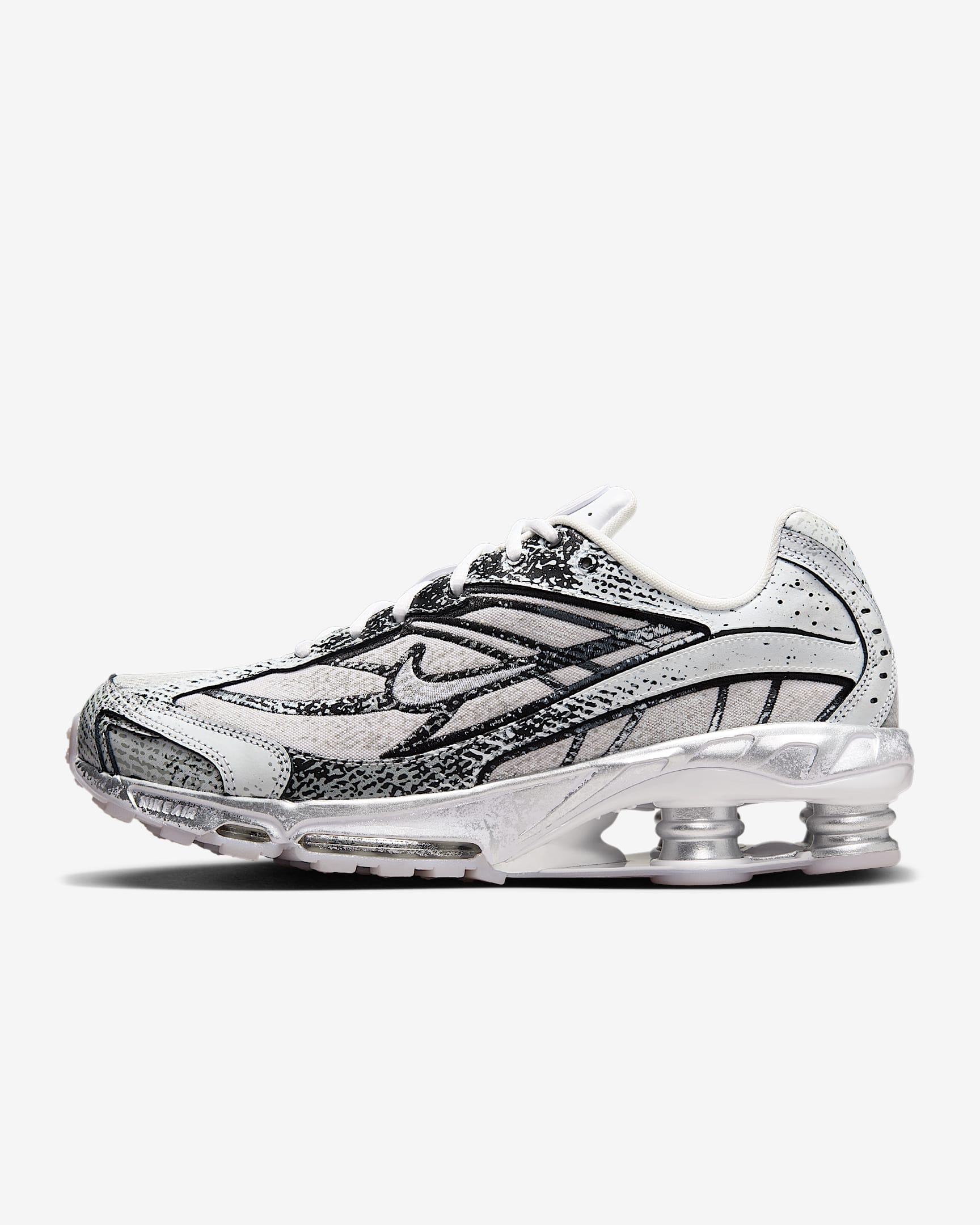 Nike Shox Ride 2 男子气柱运动鞋 - 白色/黑/淡雅金/金属银灰