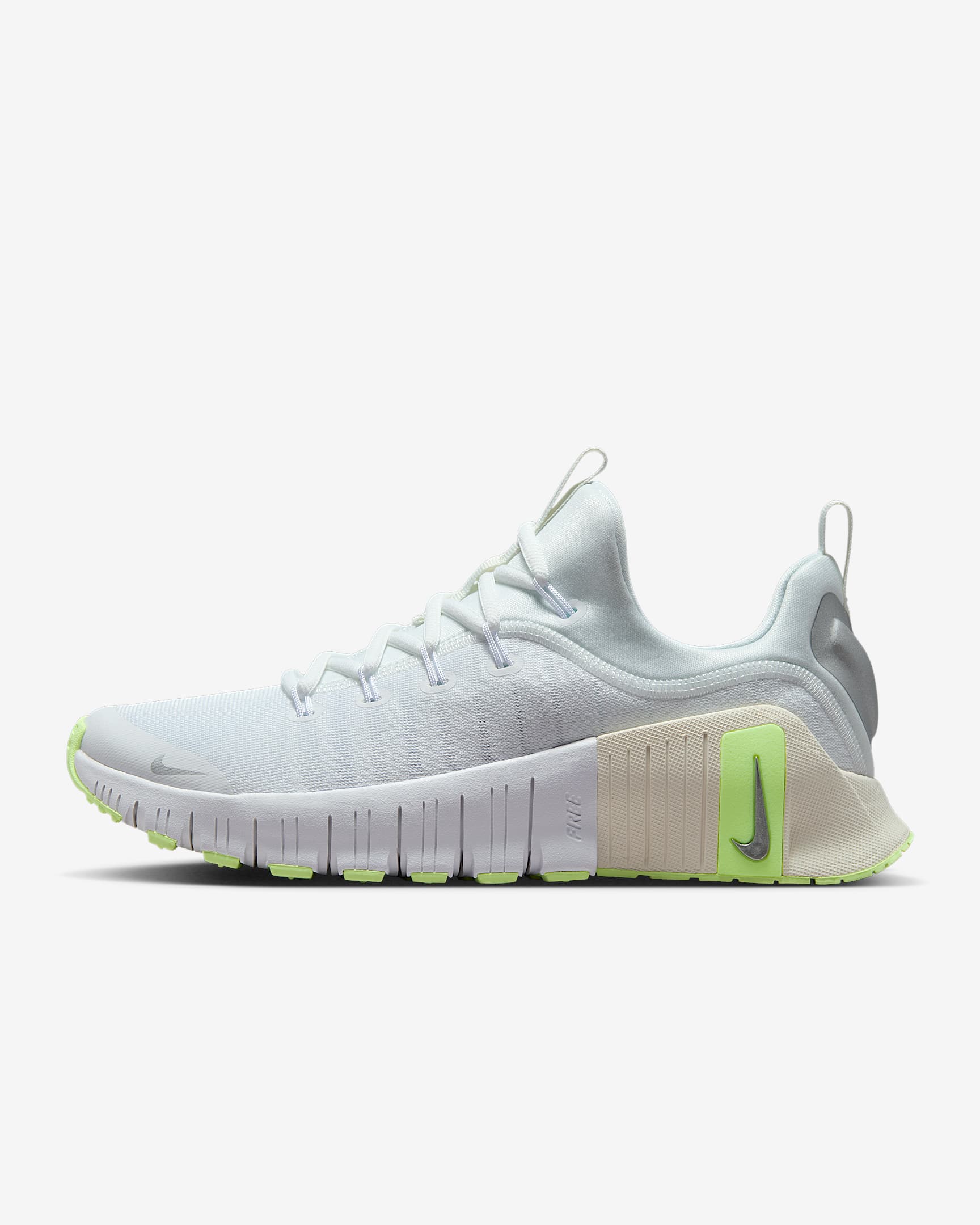 Nike Free Metcon 6 女子训练鞋 - 白色/微黄绿/帆白/金属银