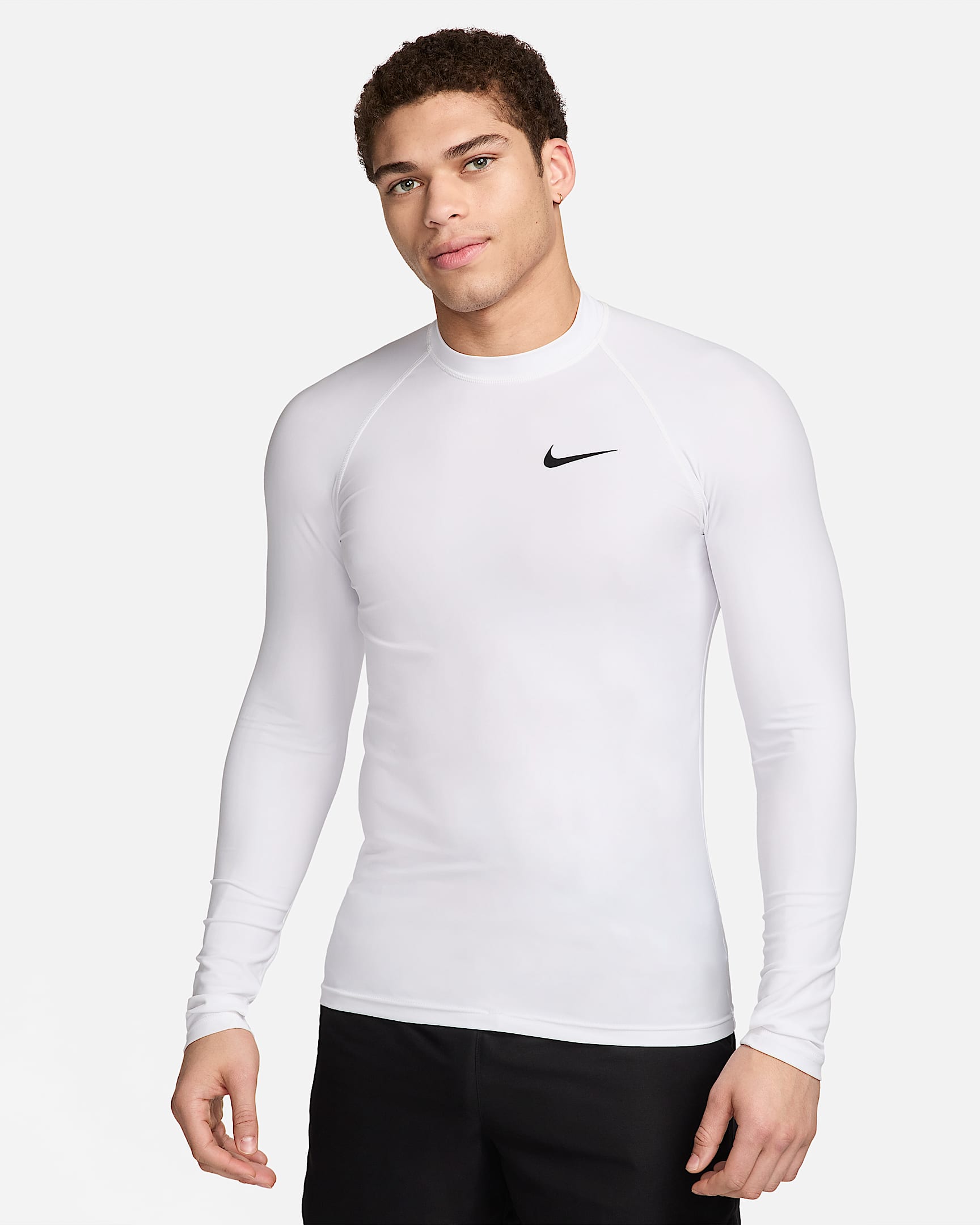 Nike Swim Whitewater 男子防晒长袖冲浪衣 - 白色/黑