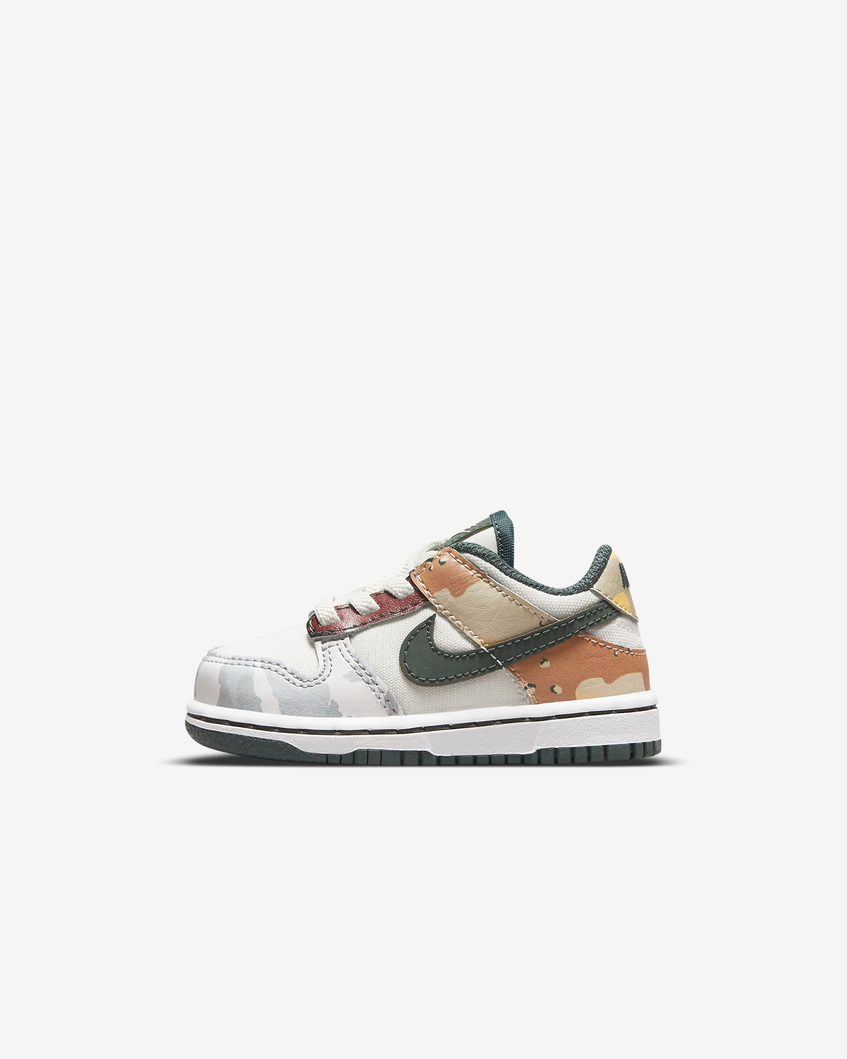 Nike Dunk Low SE (TDE) 婴童运动童鞋 - 帆白/荷兰橙/白色/绿古色