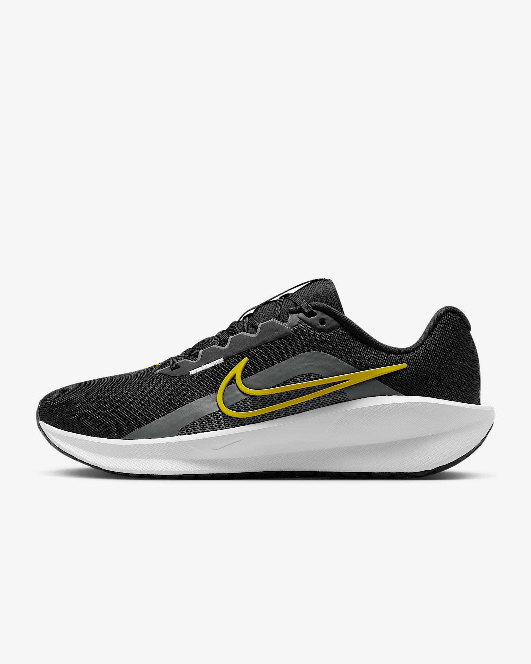Nike Downshifter 13 男子公路跑步鞋 - 黑/铁灰/白色/亮黄