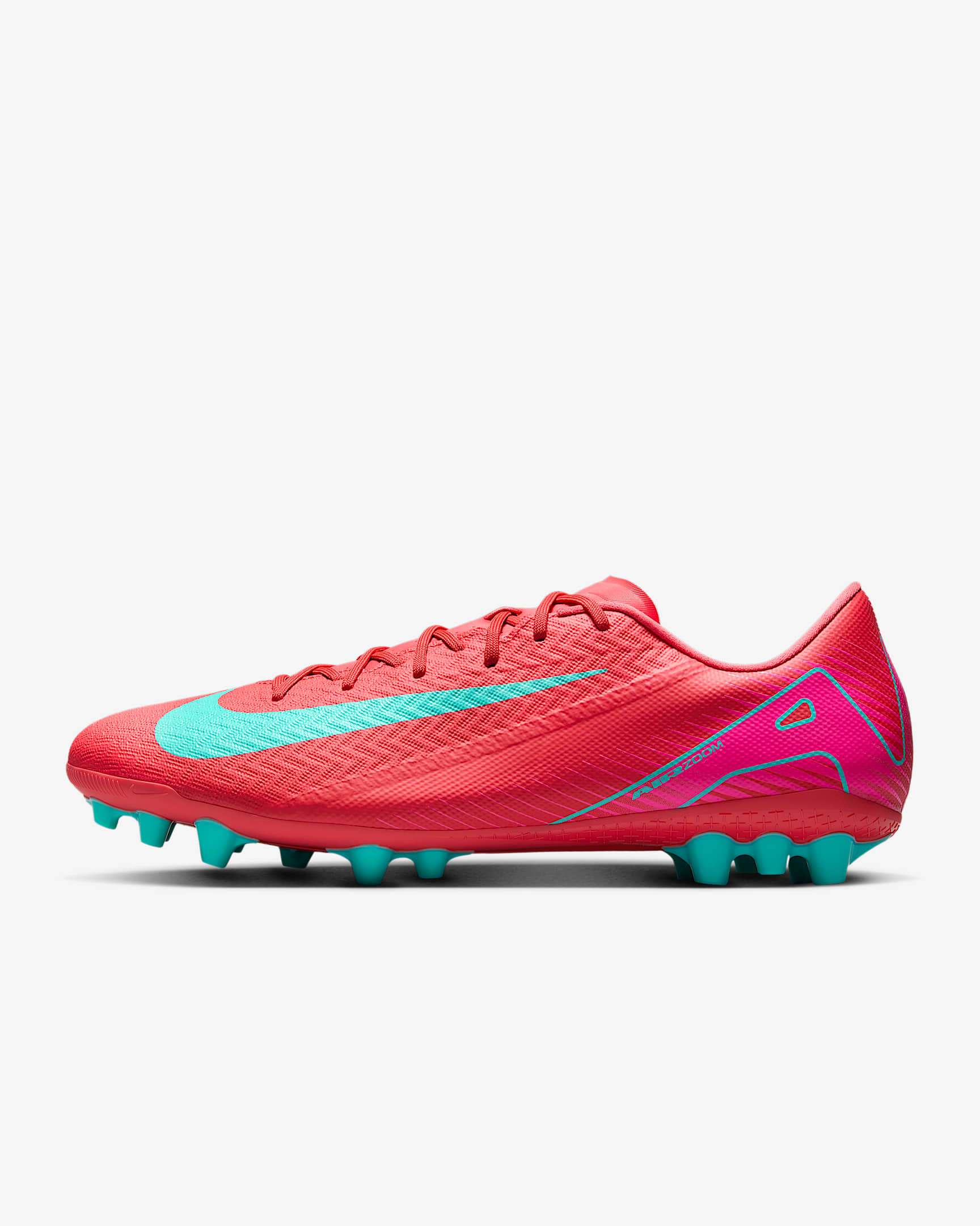Nike Mercurial Vapor 16 Academy 耐克刺客系列人造草地低帮足球鞋 - 余烬红/极光绿