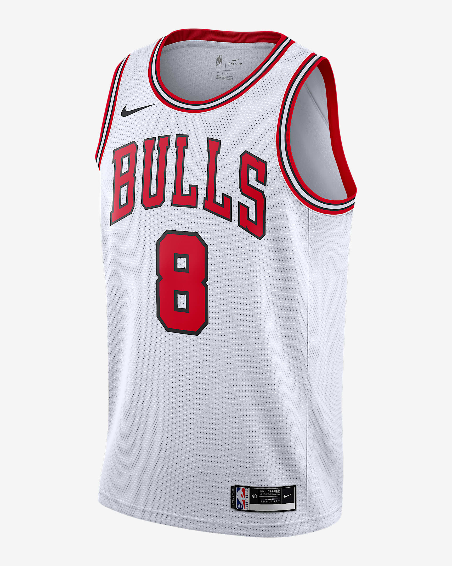 2020 赛季芝加哥公牛队 (Zach LaVine) Association Edition Nike NBA Swingman Jersey 男子球衣 - 白色/大学红/黑
