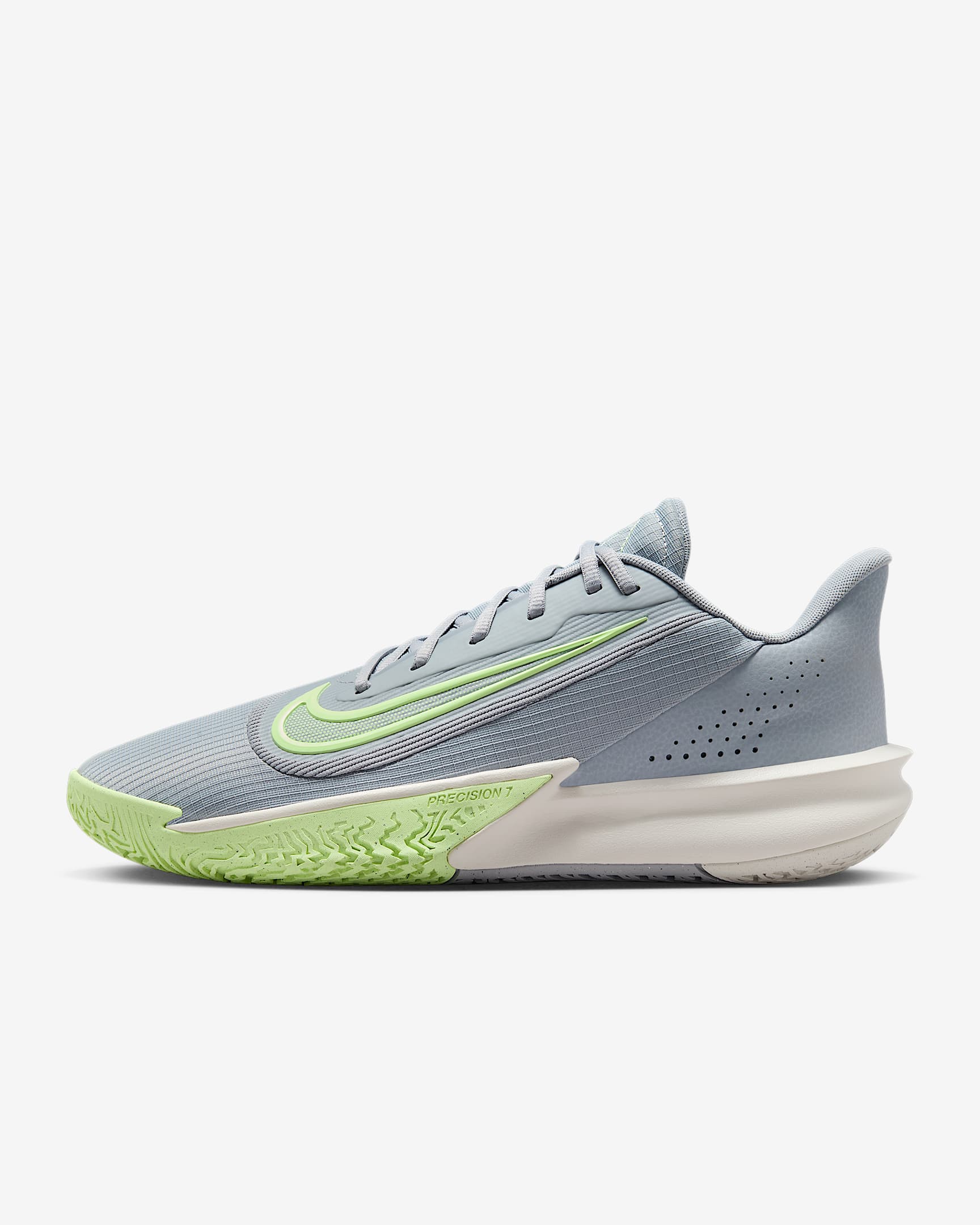 Nike Precision 7 男子篮球鞋 - 狼灰/幻影灰白/微黄绿
