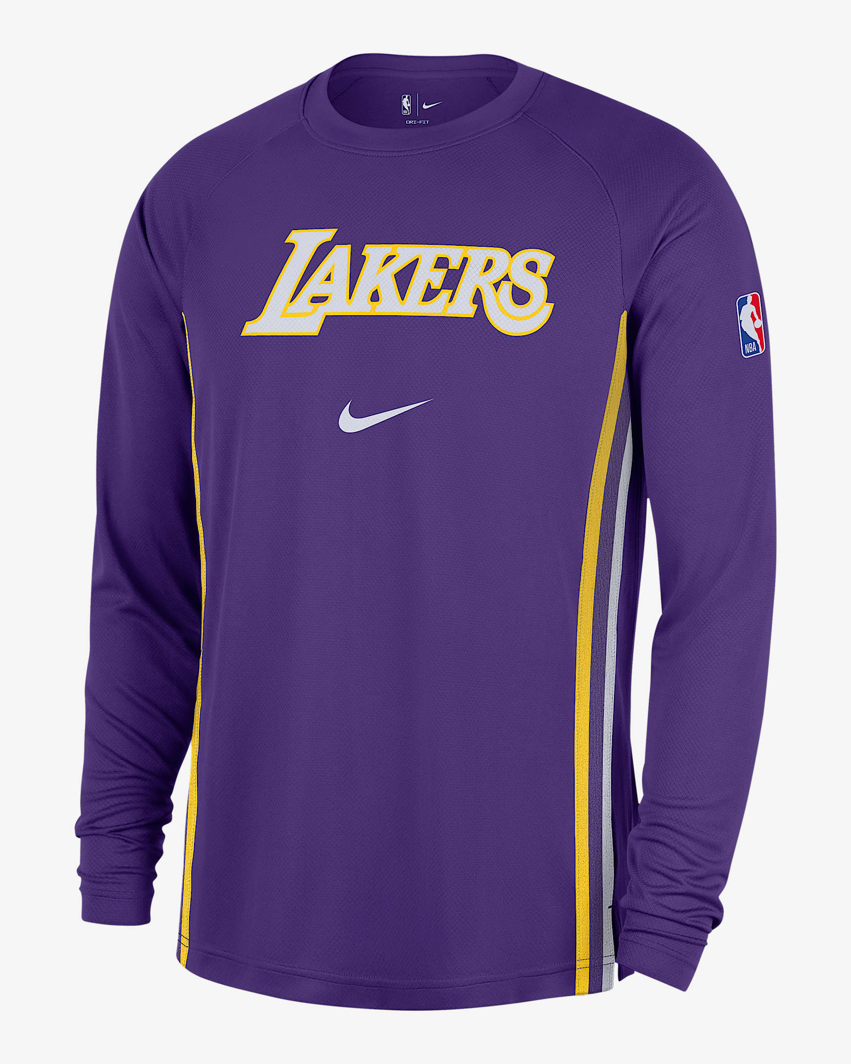 洛杉矶湖人队 Nike Dri-FIT NBA 男子速干长袖上衣 - 全域紫/白色