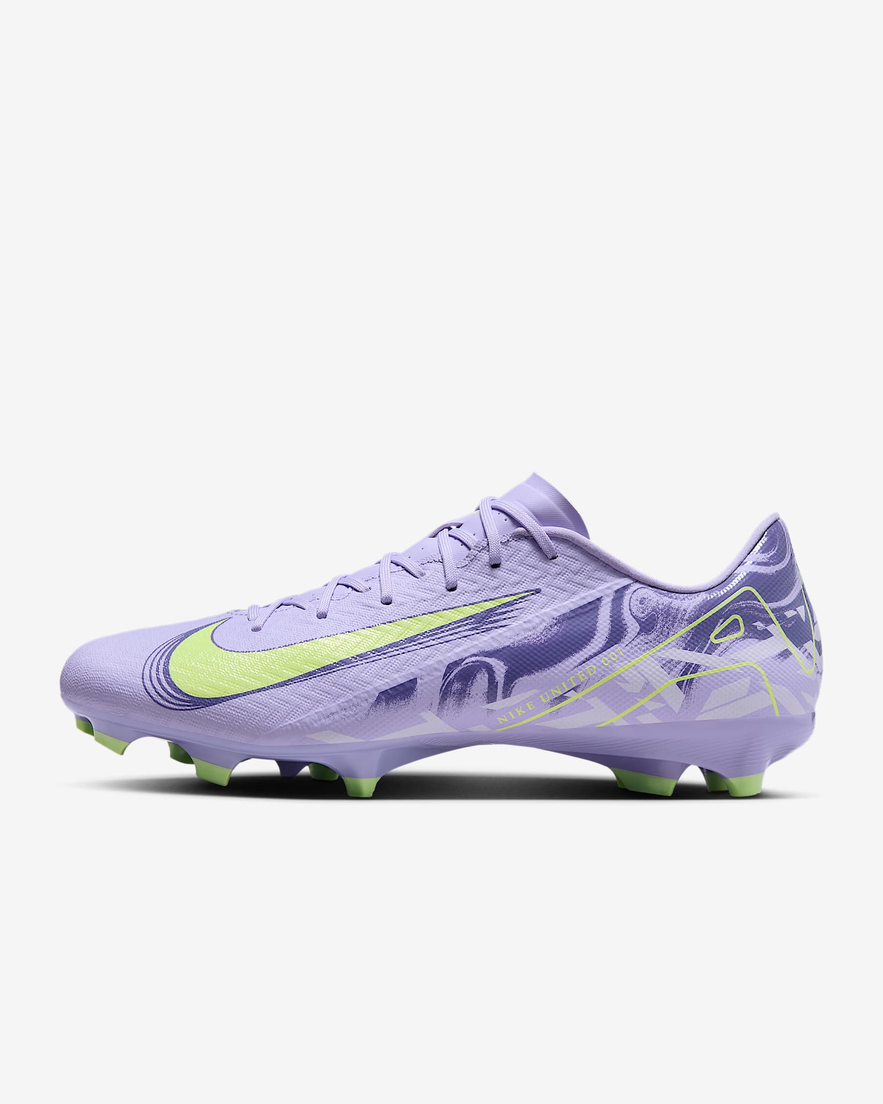 Nike United Mercurial Vapor 16 Academy 耐克刺客系列男子多种场地低帮足球鞋 - 玛瑙紫/微黄绿