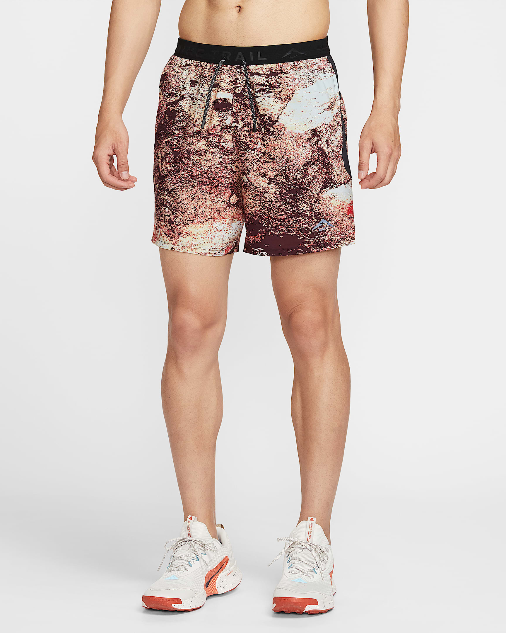 Nike Trail Dri-FIT 男子速干越野跑步短裤(含衬裤) - 帆白/黑/黑