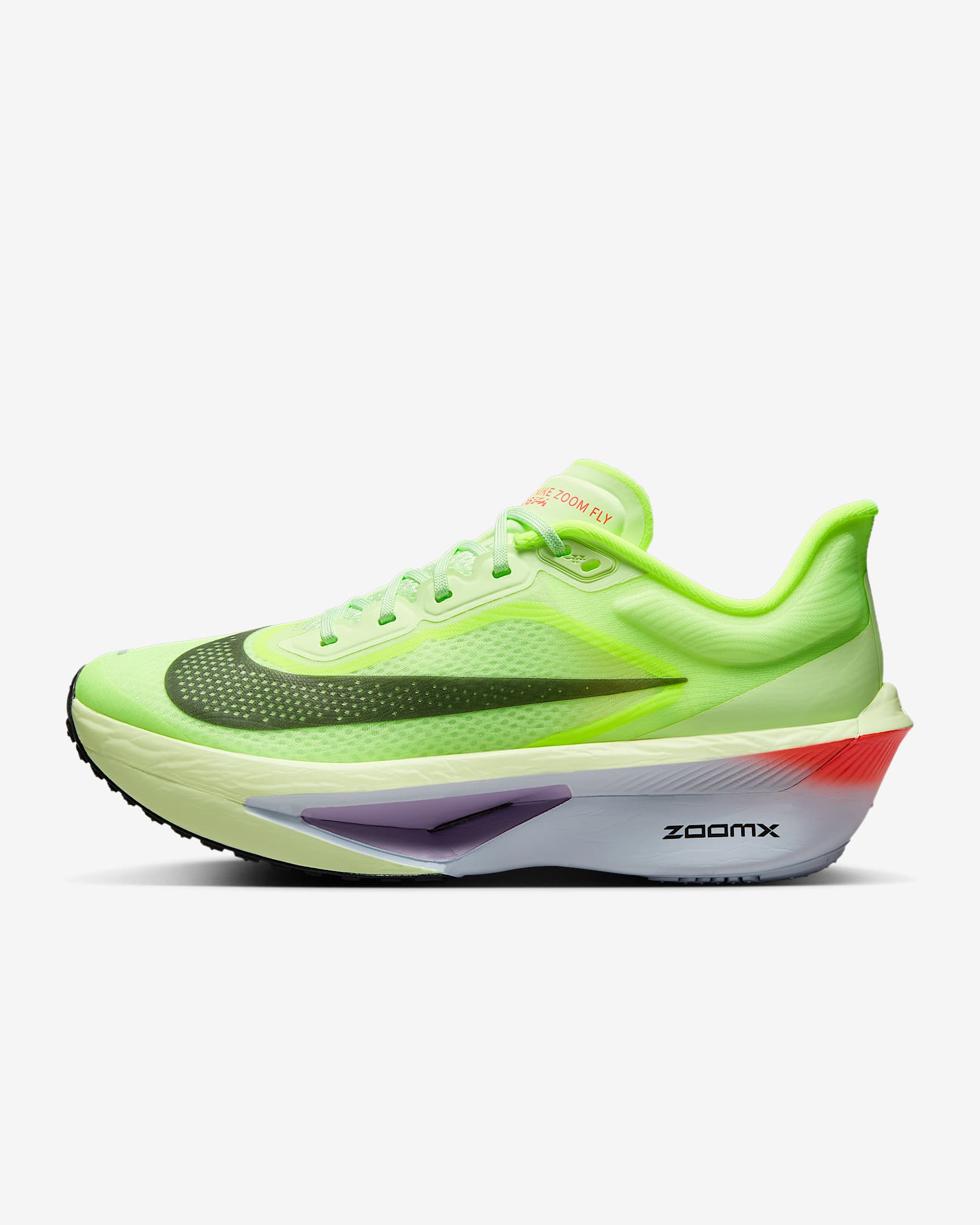 Nike Zoom Fly 6 女子公路竞速跑步鞋 - 微黄绿/荧光黄/紫蓝/灰黑