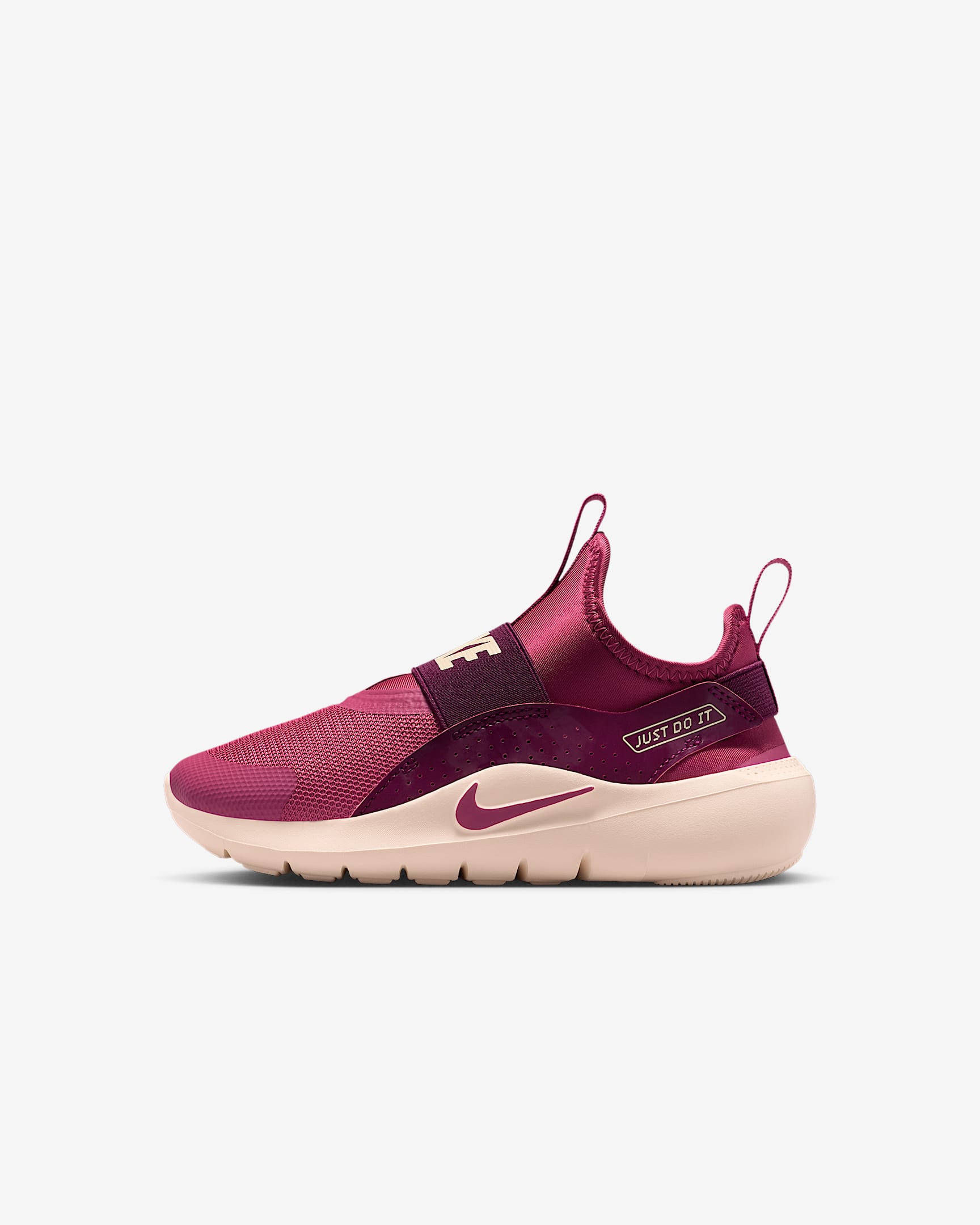 Nike Flex Runner 4 幼童一脚蹬运动鞋 - 波尔多酒红色/冰番石榴色/甜菜红