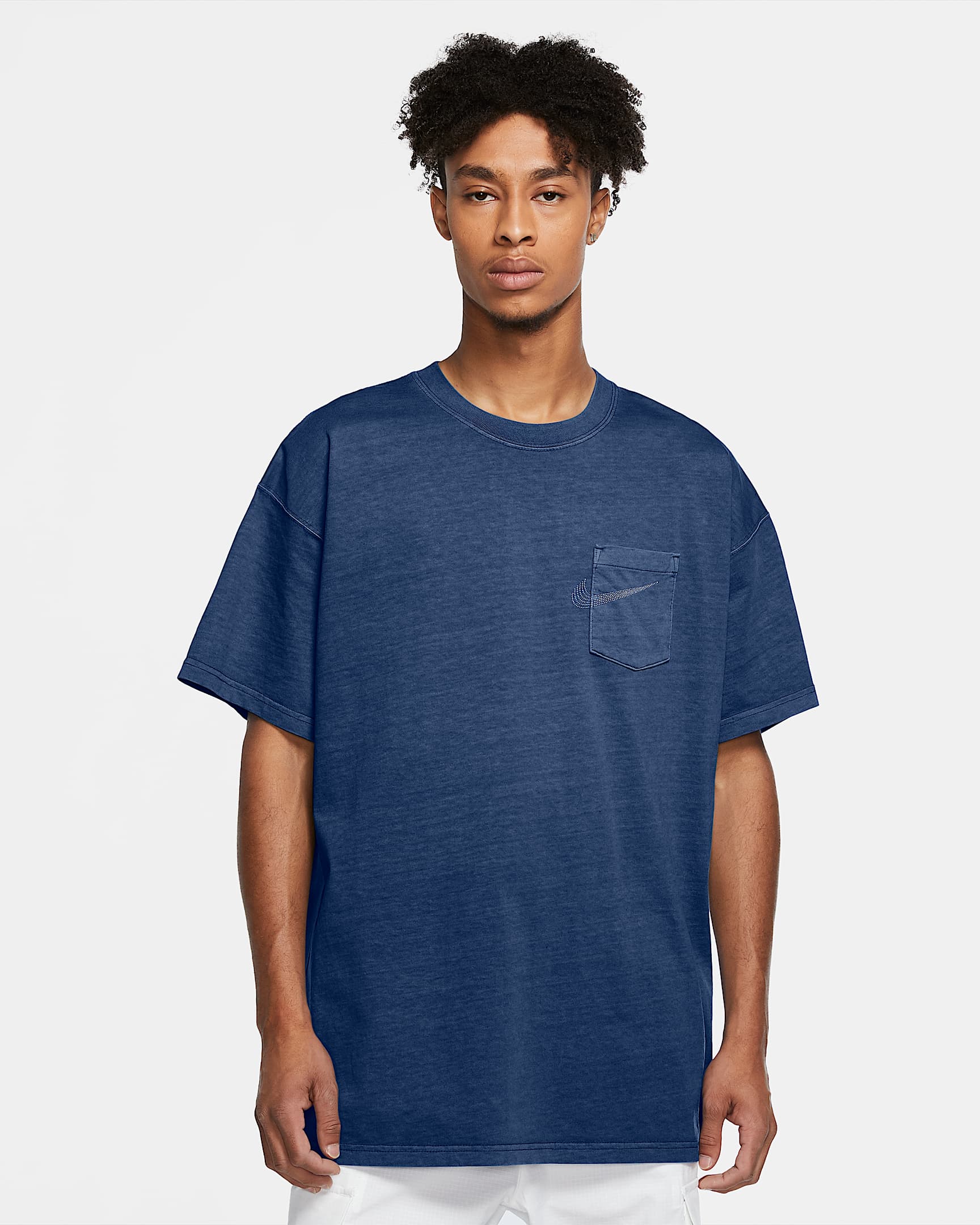Nike SB 男子口袋滑板T恤 - 神秘深海蓝/调色桦树色/白色