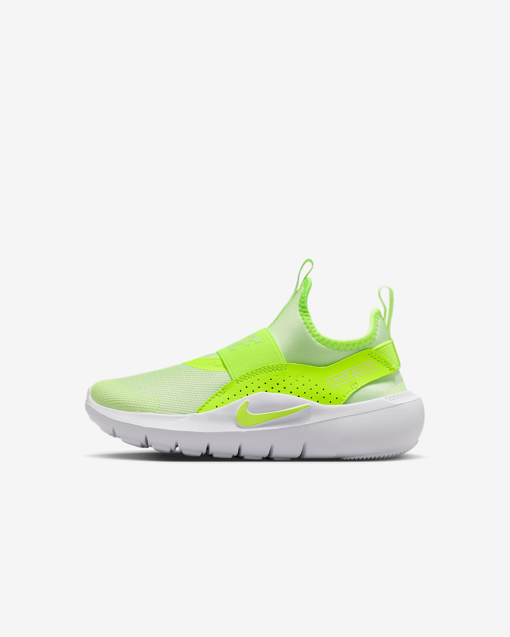 Nike Flex Runner 4 幼童一脚蹬运动鞋 - 微黄绿/白色/荧光黄