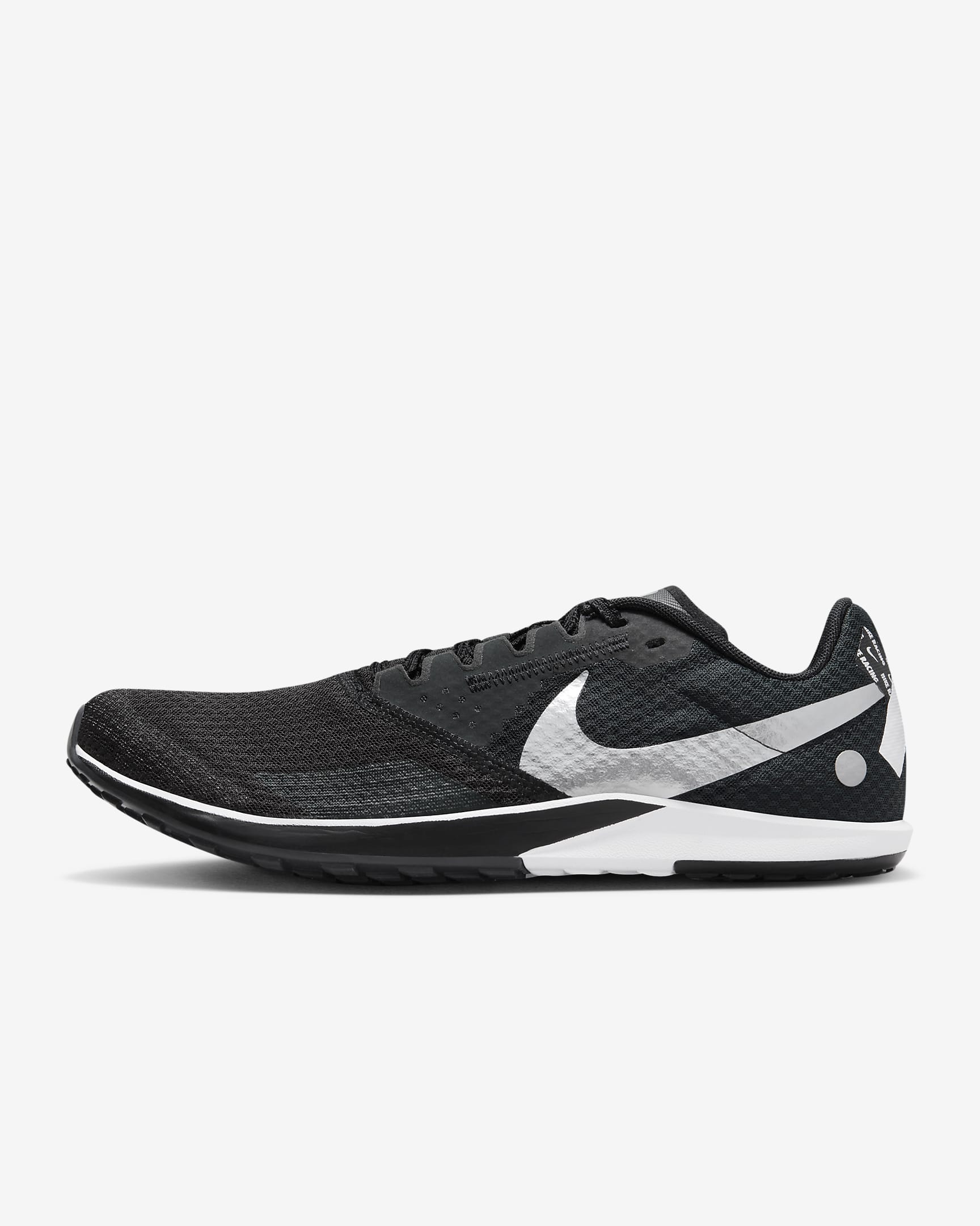 Nike Zoom Rival Waffle 6 男子田径鞋 - 黑/暗烟灰/白色/金属银