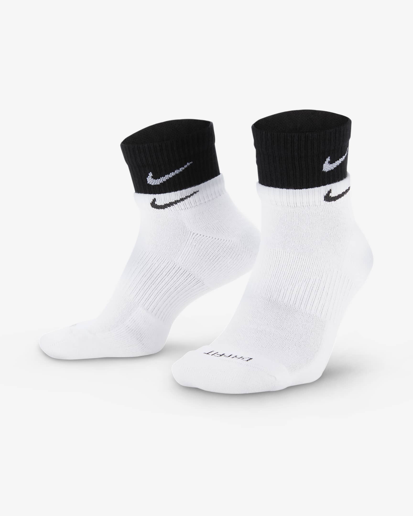 Nike Everyday Plus 舒适速干训练短袜(1 双) - 白色/白色/黑