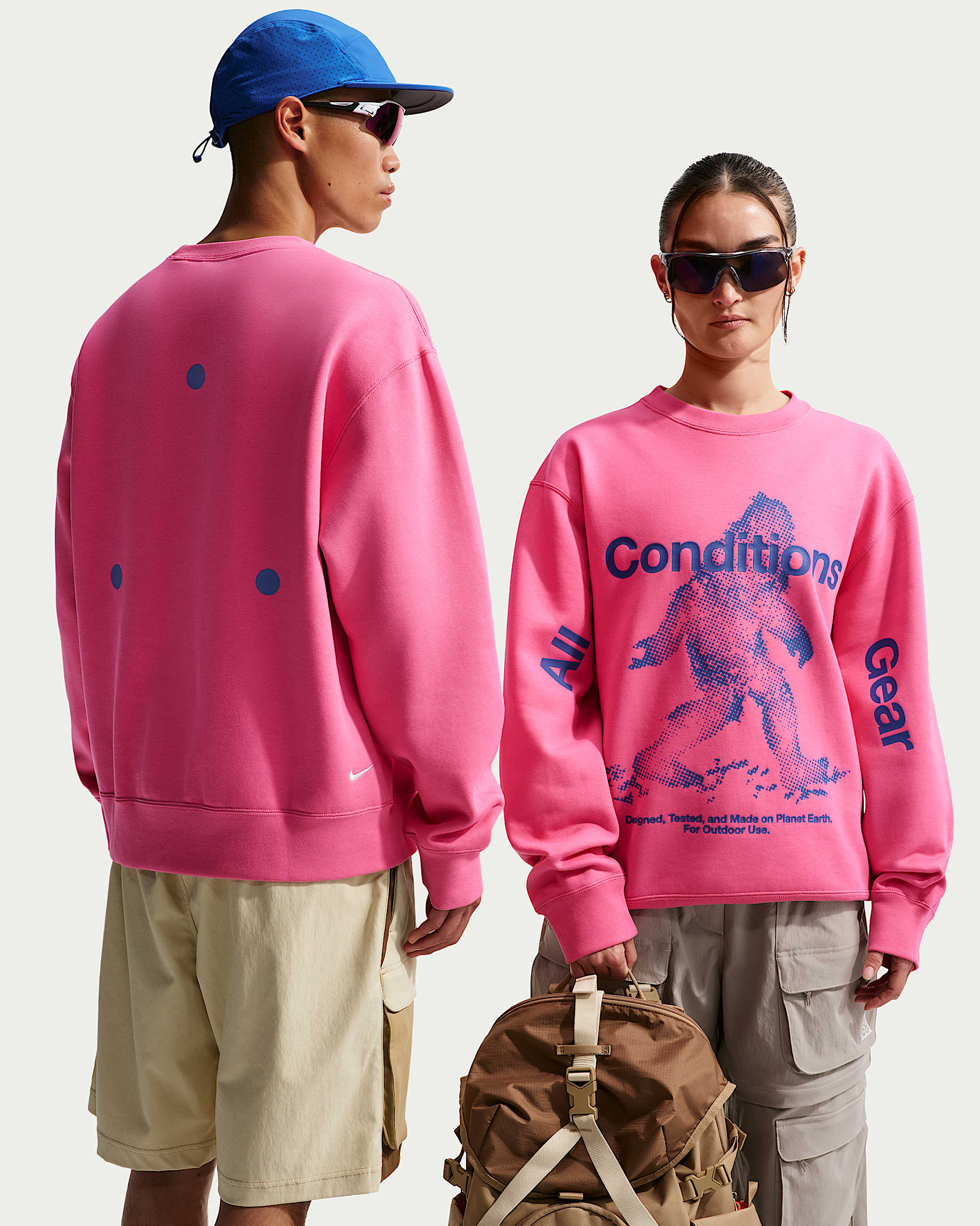 Nike ACG "Tuff Fleece" Therma-FIT 男子拒水加绒套头圆领运动衫 - 亚紫粉