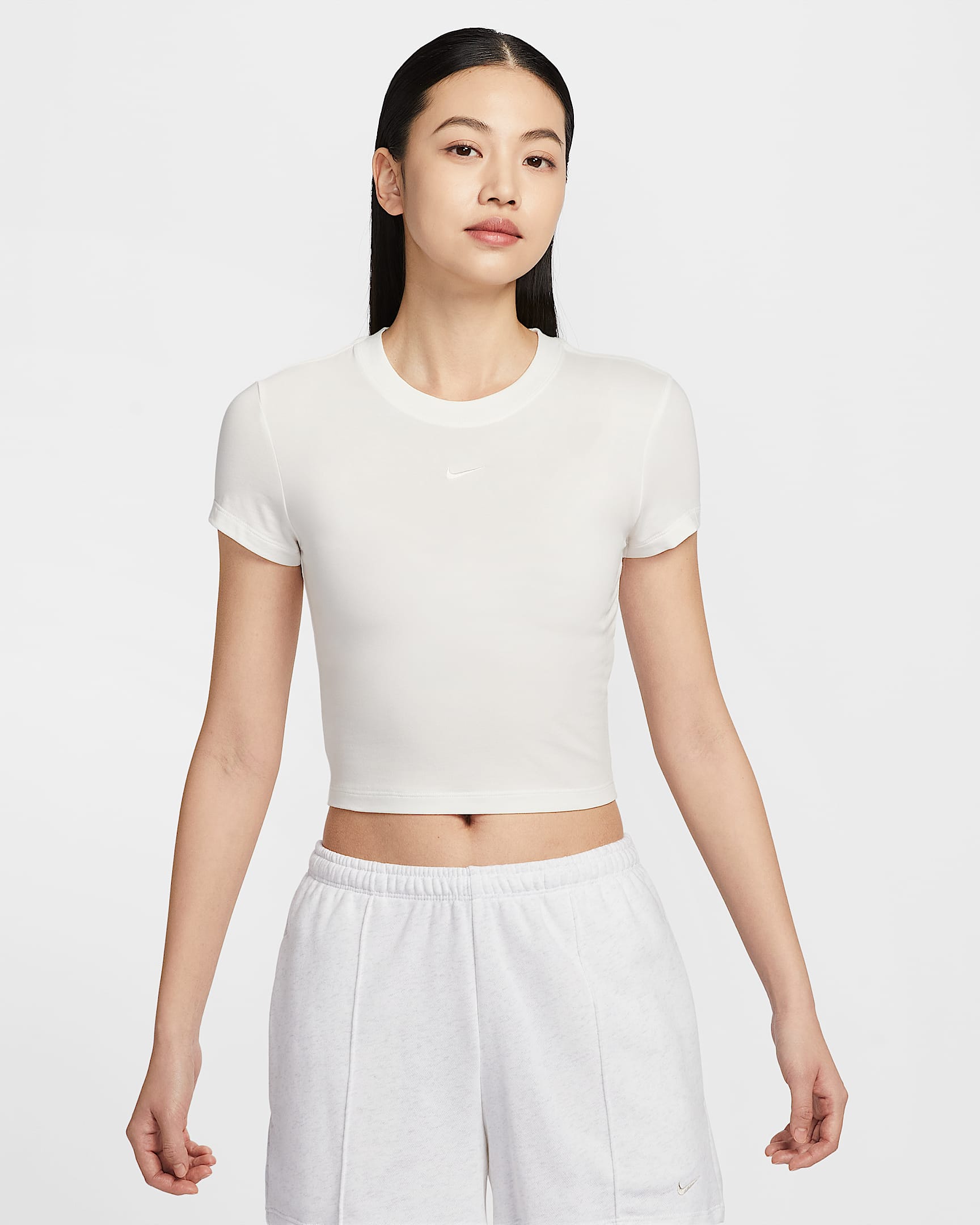 Nike Sportswear Chill Knit 女子短款T恤 - 帆白