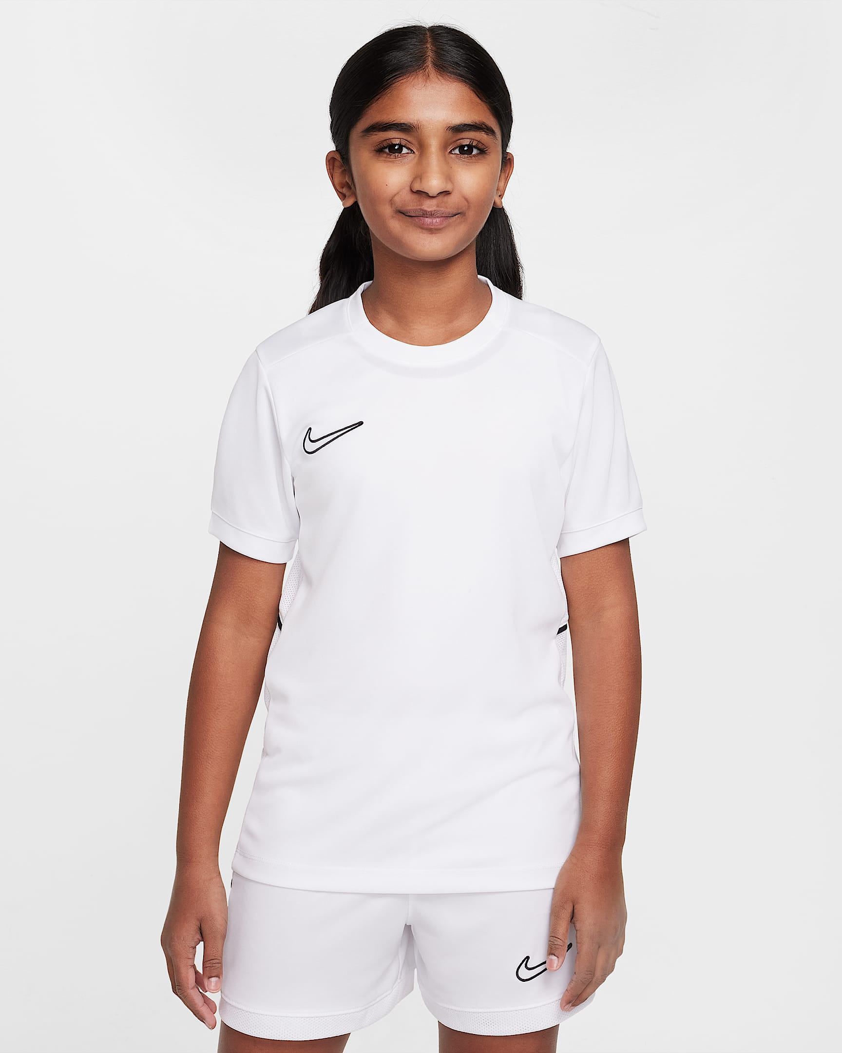 Nike Academy Dri-FIT 大童速干足球上衣 - 白色/白色/黑/黑