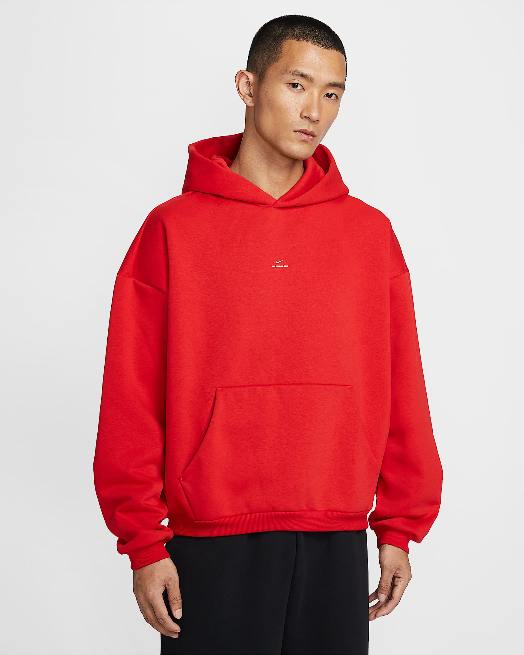 Nike Standard Issue Therma-FIT 耐克篮球小标系列男子加绒篮球套头连帽衫 - 大学红/淡象牙白