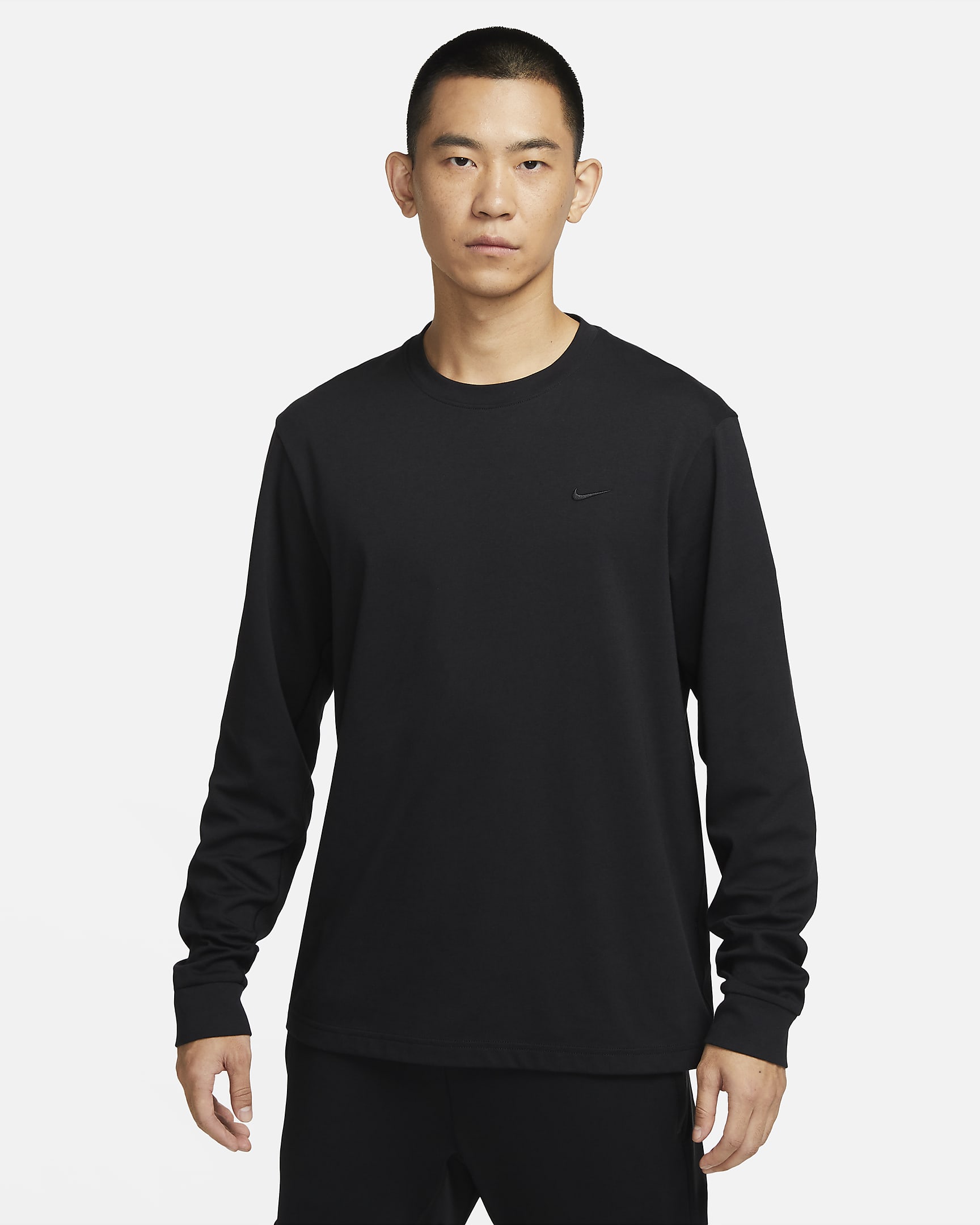 Nike Primary Dri-FIT 男子速干长袖百搭上衣 - 黑/黑