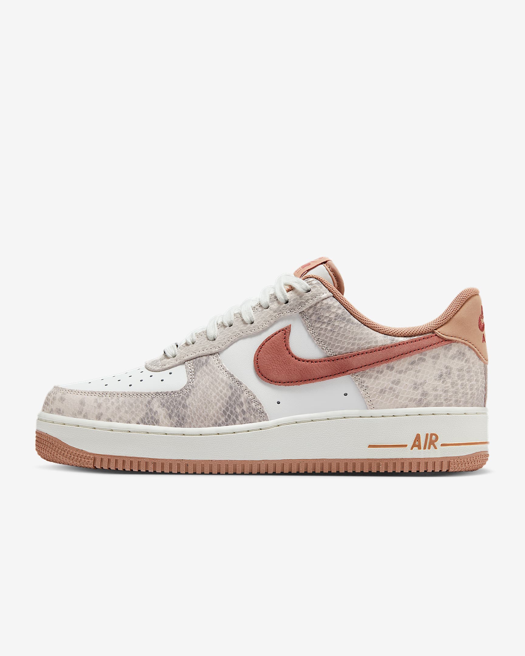 Nike Air Force 1 '07 LV8 男子空军一号运动鞋 - 山峰白/帆白/灰黏土黄/峡谷锈橙