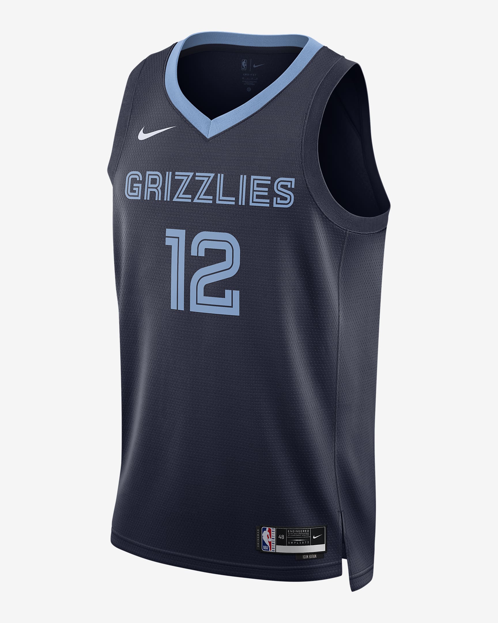 孟菲斯灰熊队 Icon Edition Nike Dri-FIT NBA Swingman Jersey 男子透气速干球衣 - 大学深蓝