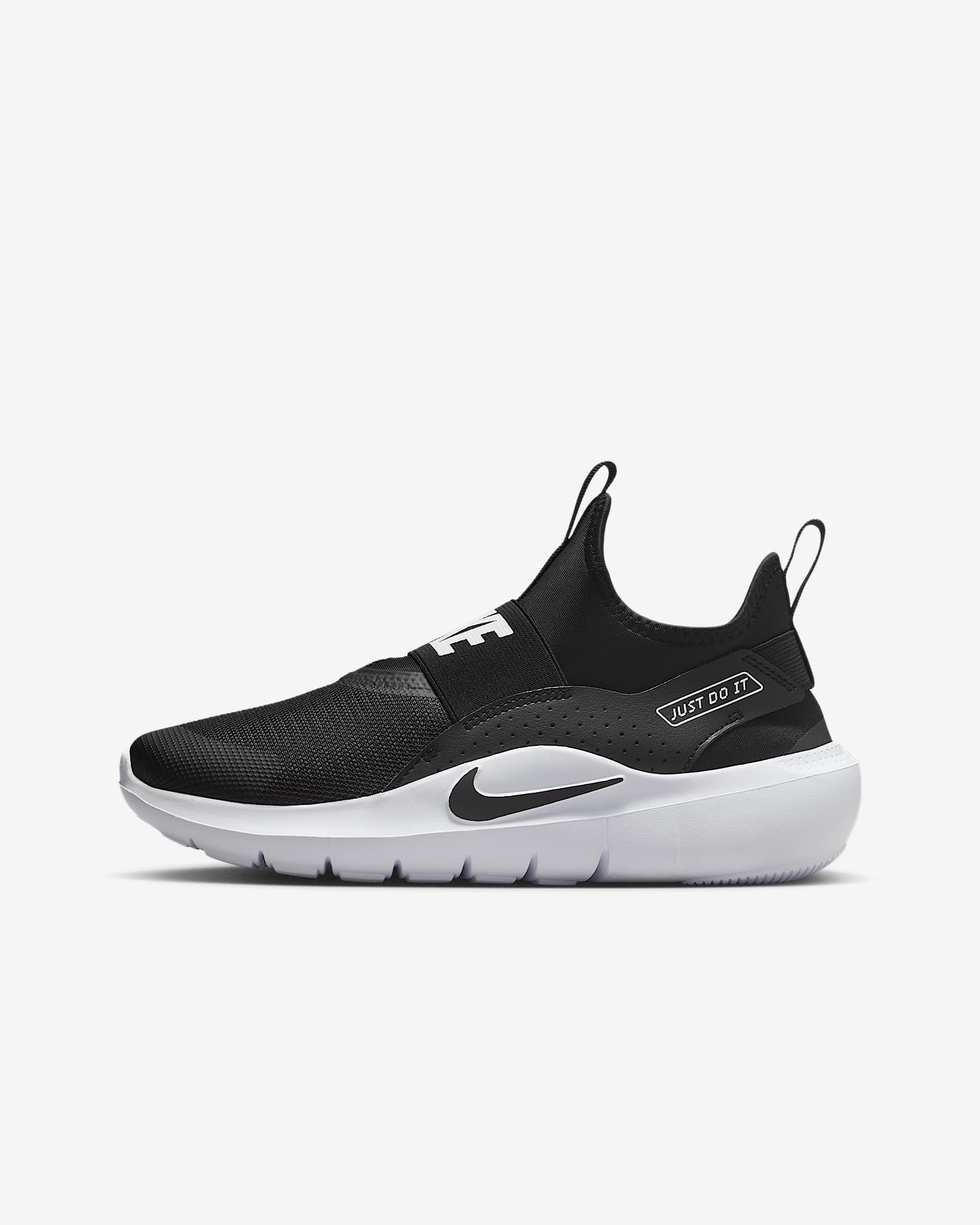 Nike Flex Runner 4 大童一脚蹬跑步鞋 - 黑/白色/白色/黑