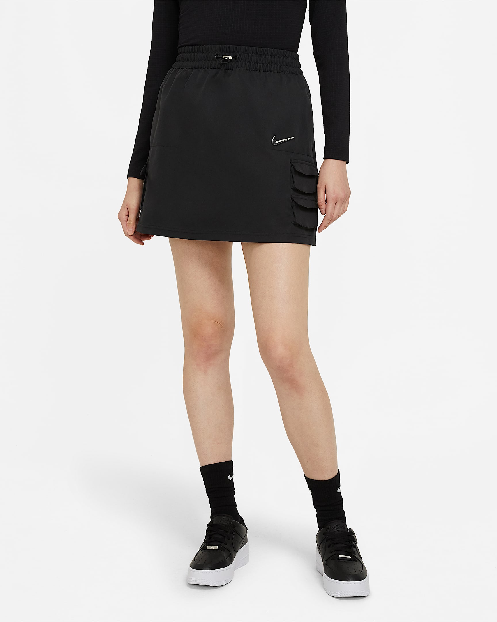 Nike Sportswear Swoosh 女子短裙 - 黑