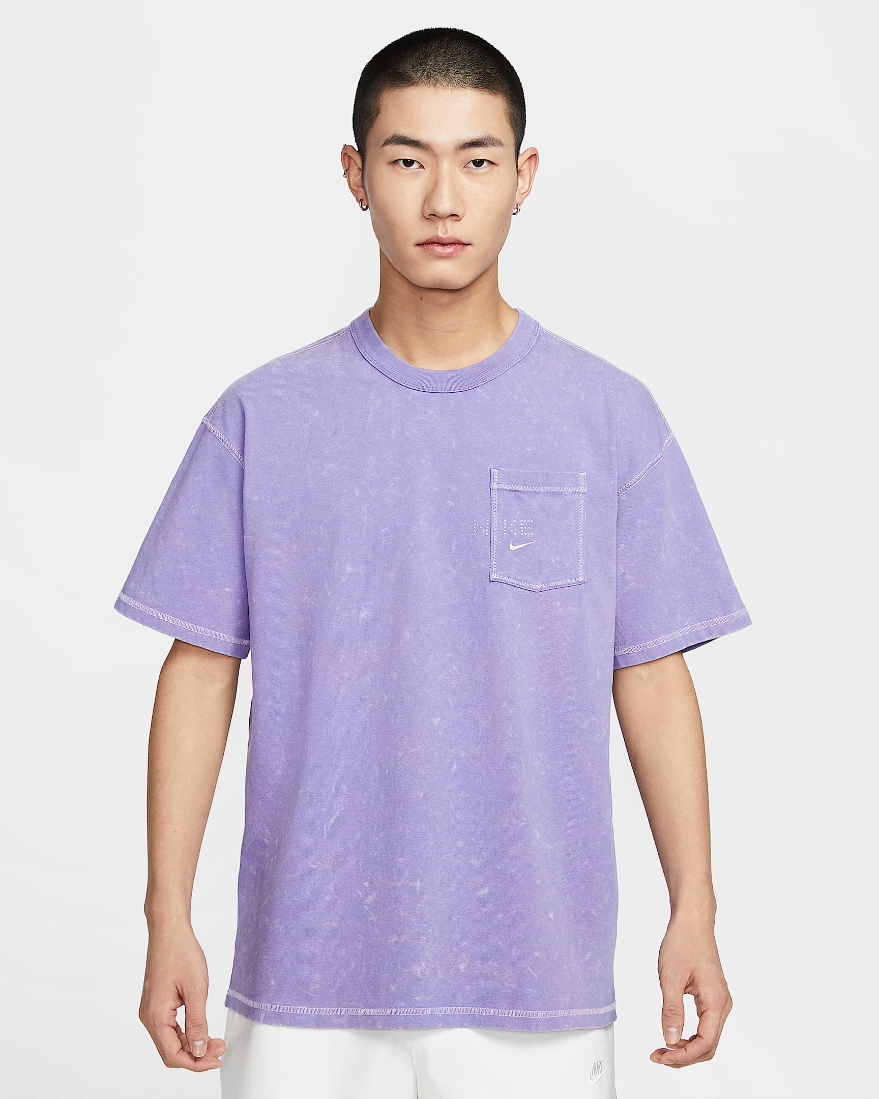 Nike Sportswear 男子复古水洗T恤 - 暗紫