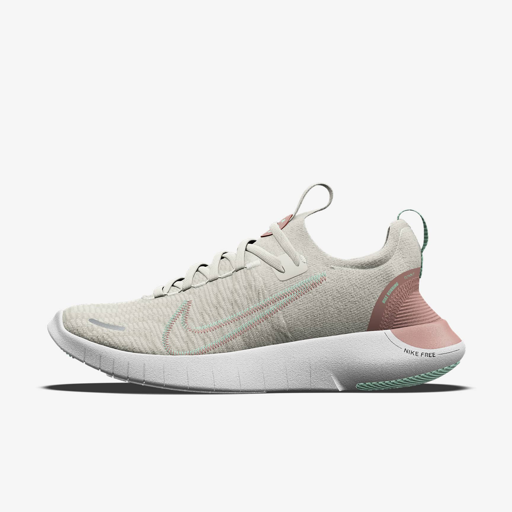 Nike Free RN By You 专属定制女子公路跑步鞋 - 热情粉/星尘红/热情粉