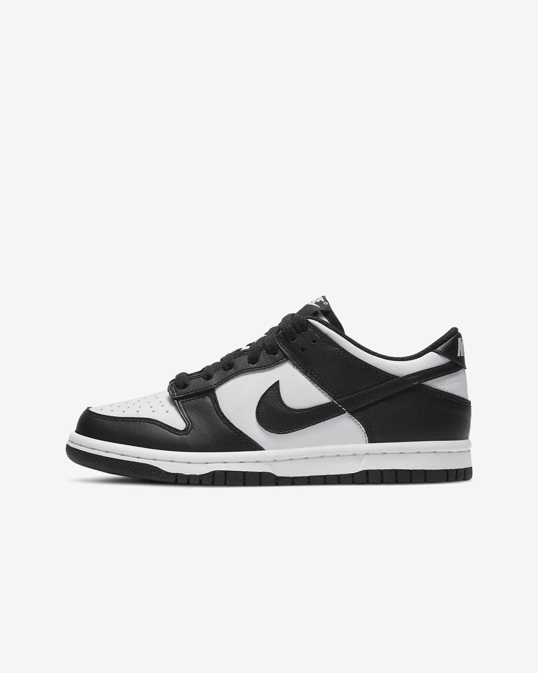 Nike Dunk Low 大童运动鞋复古板鞋 - 白色/白色/黑