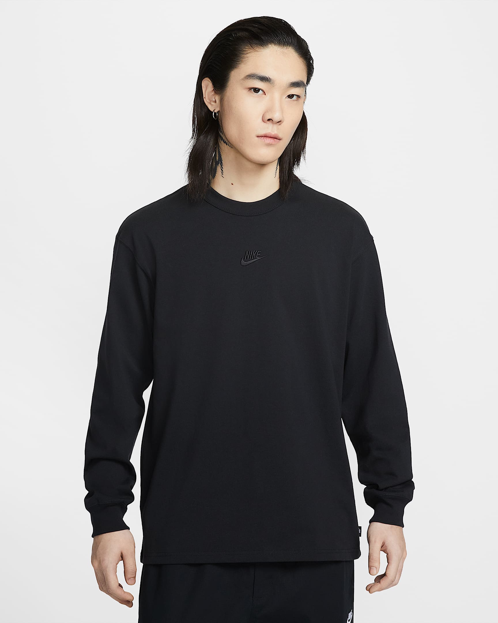 Nike Sportswear Premium Essentials 男子长袖T恤 - 黑