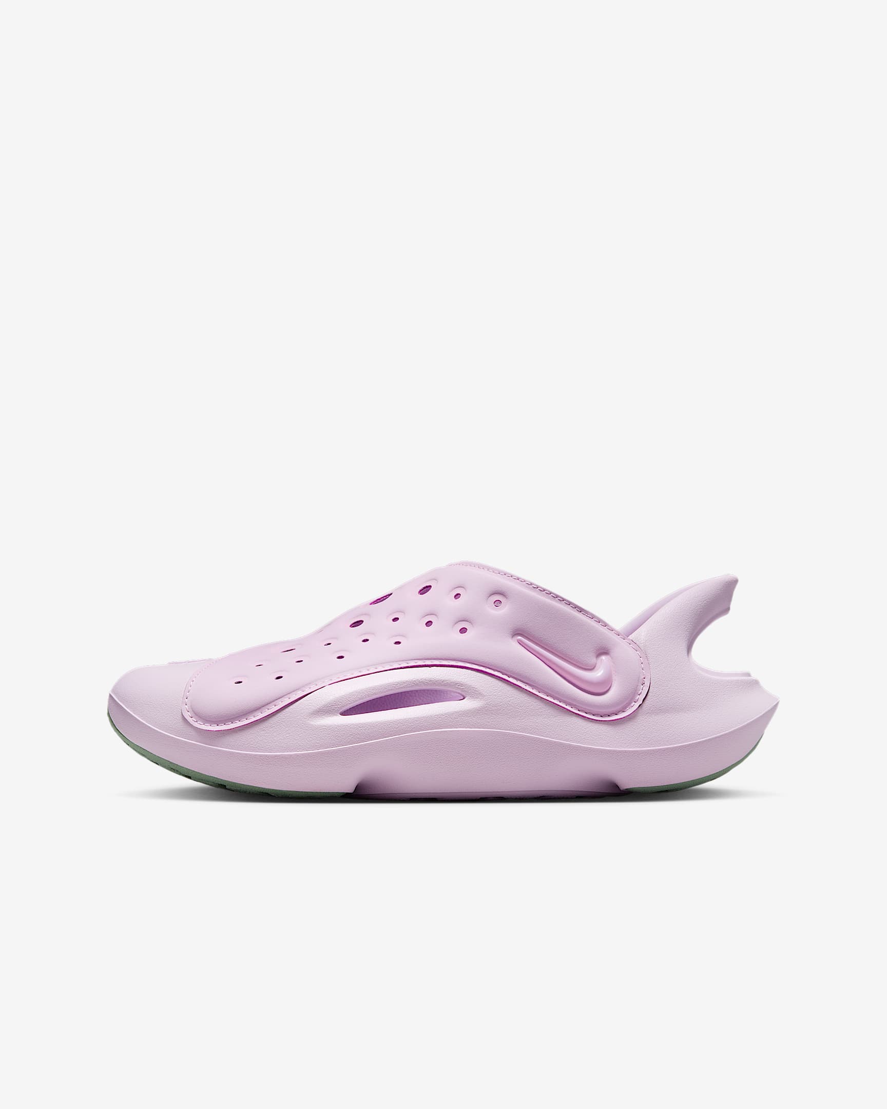 Nike Aqua Swoosh 大童一脚蹬包头溯溪凉鞋 - 粉紫/温和灰绿/粉紫