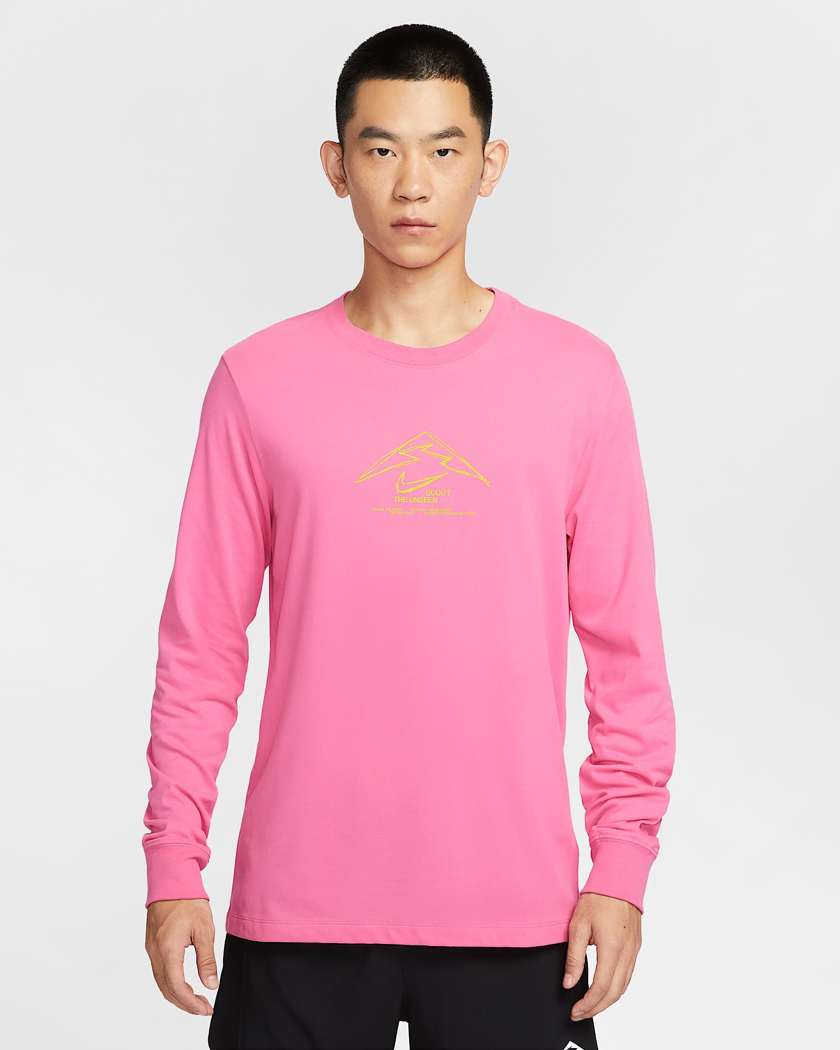 Nike Trail Dri-FIT 男子速干越野长袖跑步T恤 - 亚紫粉