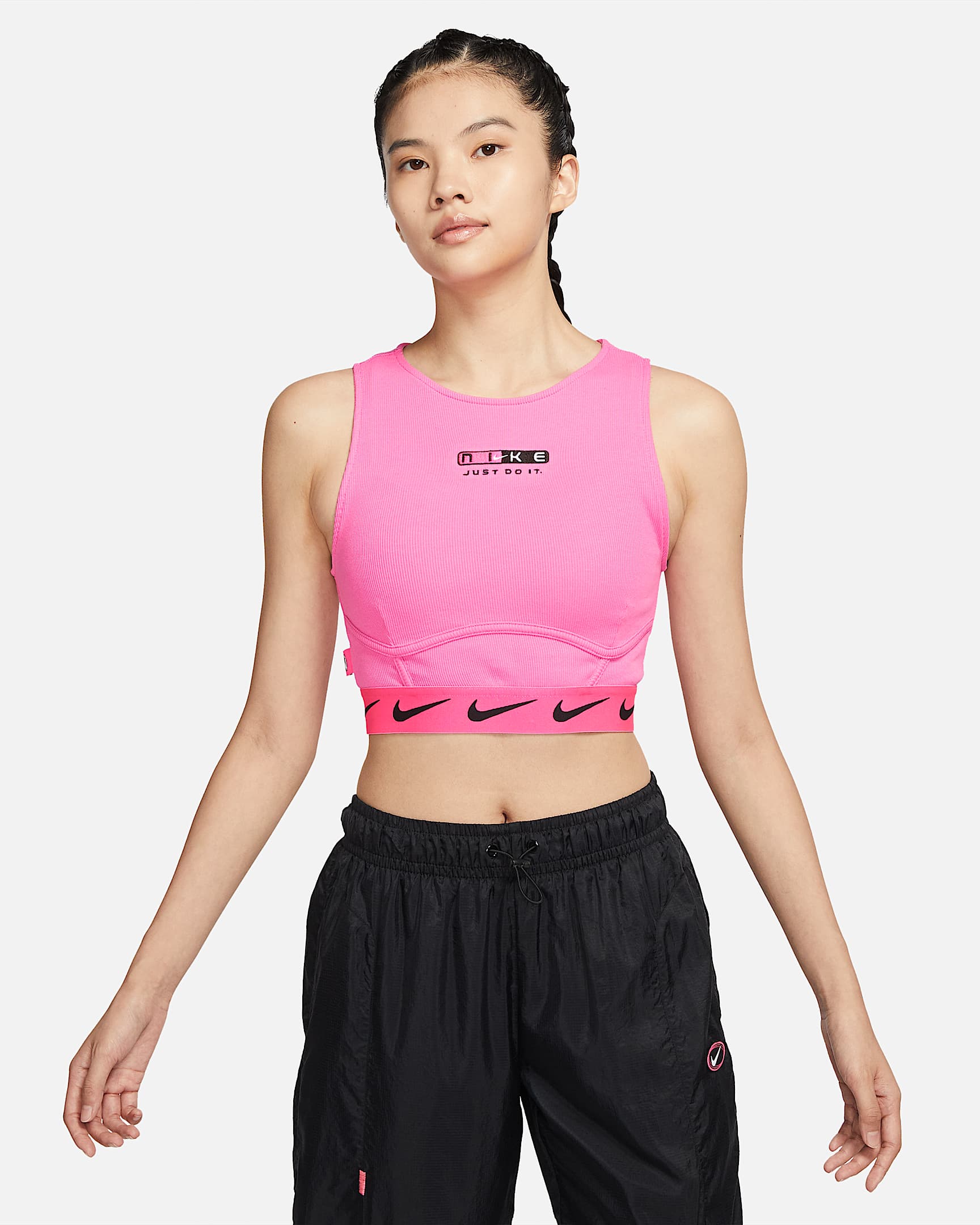 Nike Air 女子罗纹背心 - 亚紫粉