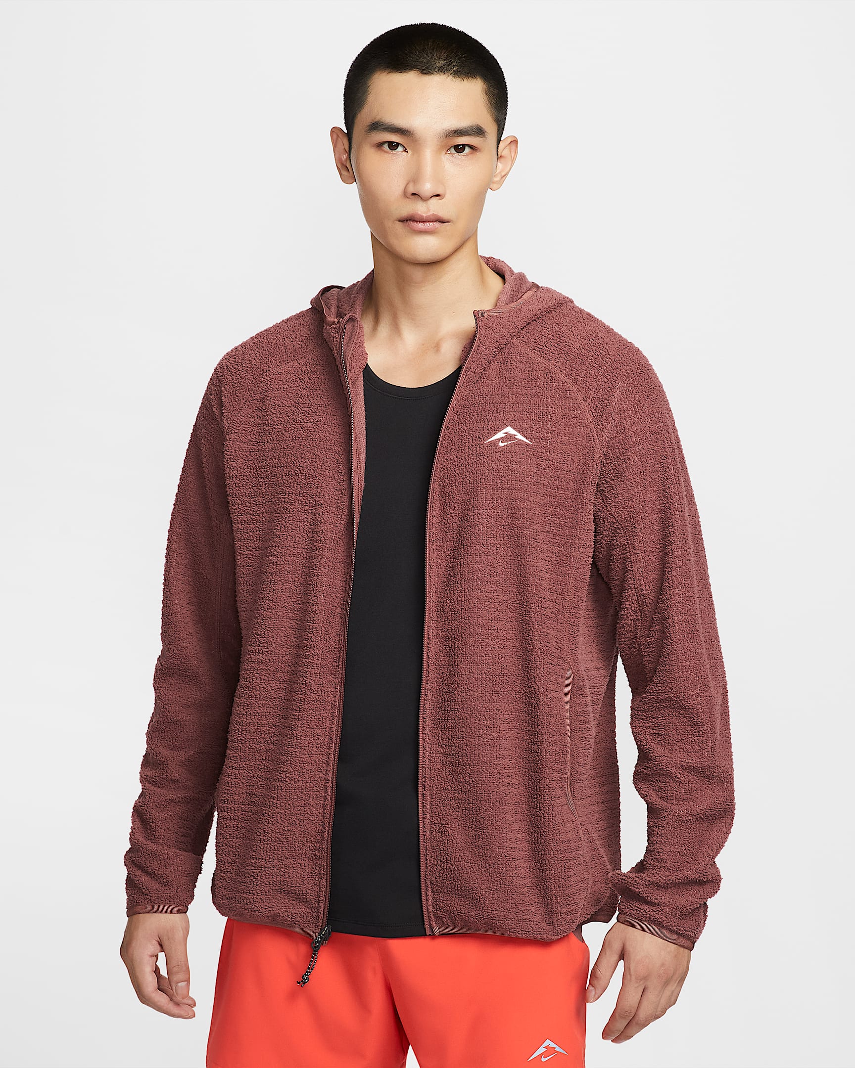 Nike Trail Dri-FIT 男子越野速干加绒跑步夹克 - 红棕色/山峰白